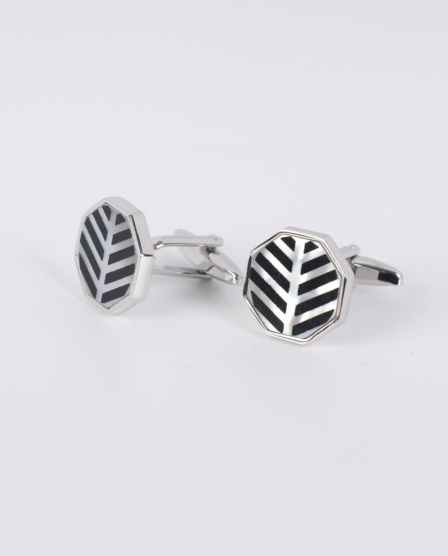 Octagon Herringbone Cufflinks