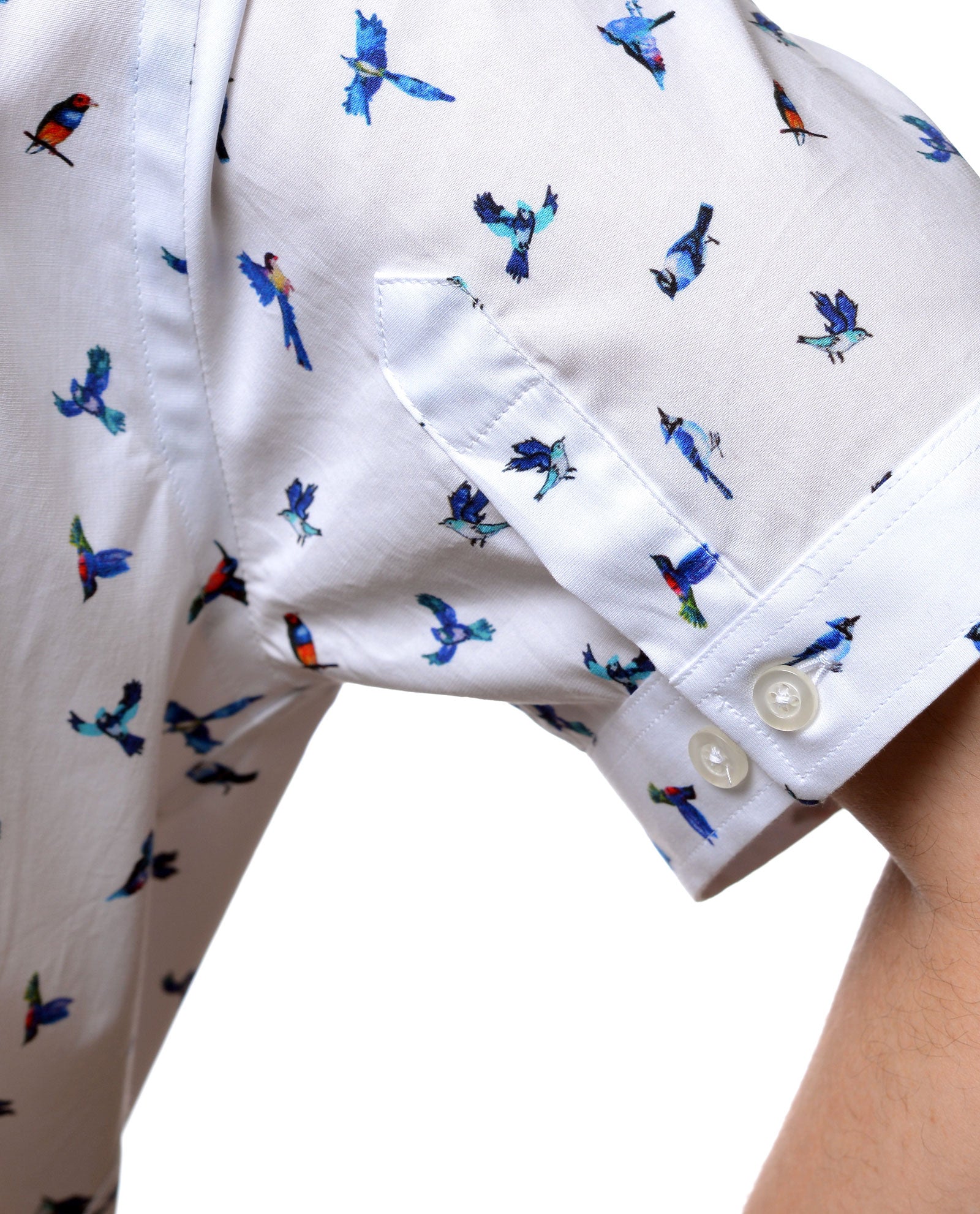 Hummingbird Pattern Short Sleeve Shirt