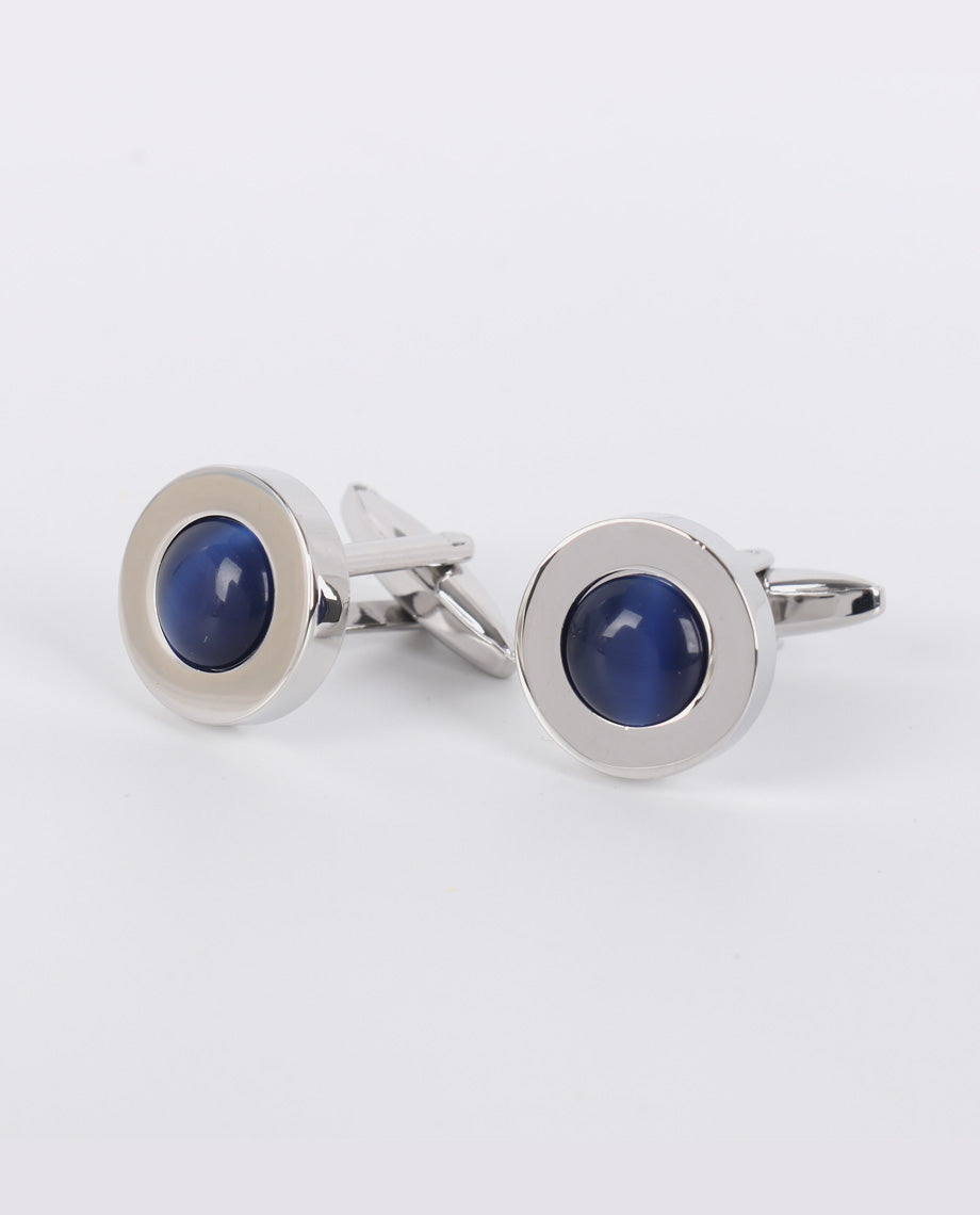 Ocean Blue Round Cufflinks