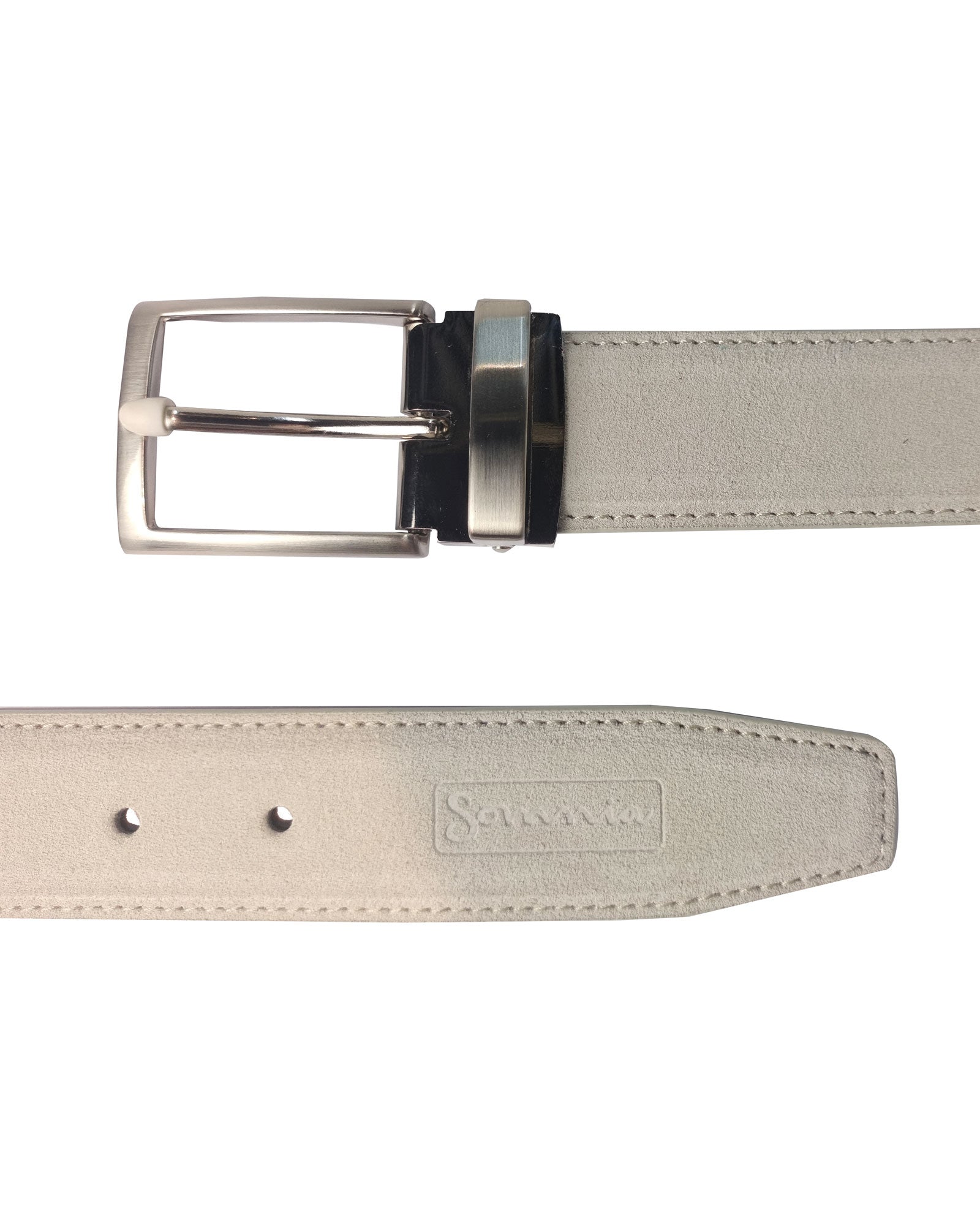 Ivory Suede Leather Belt