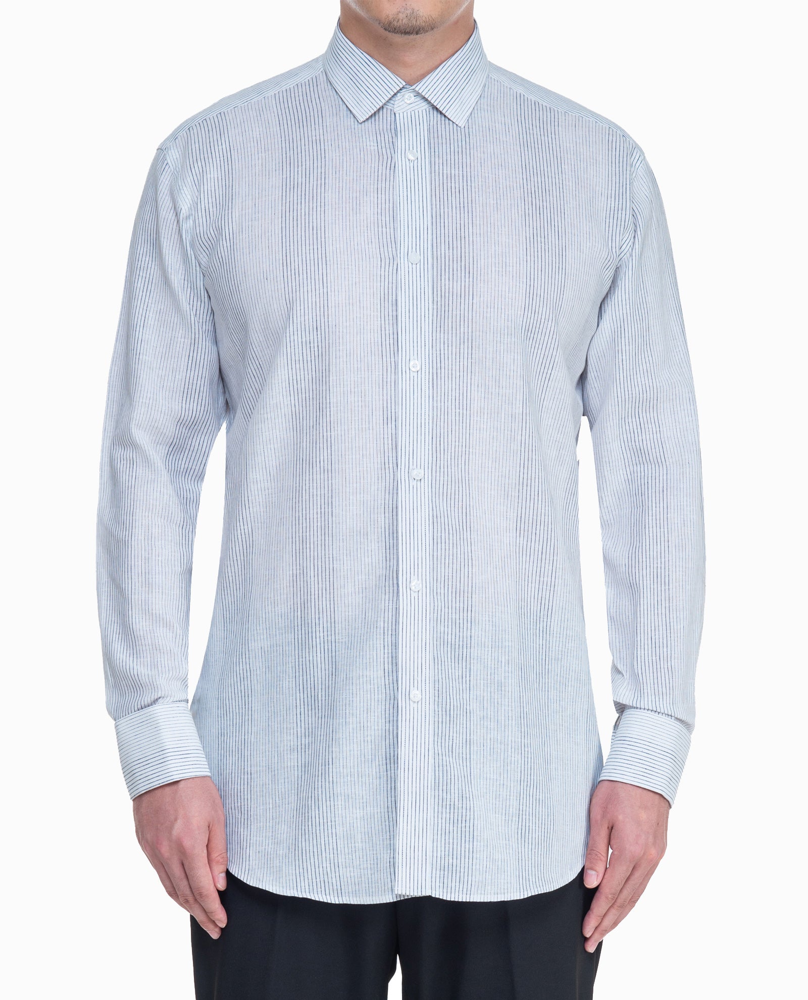Linen Cotton Grey Mens Dress Shirt