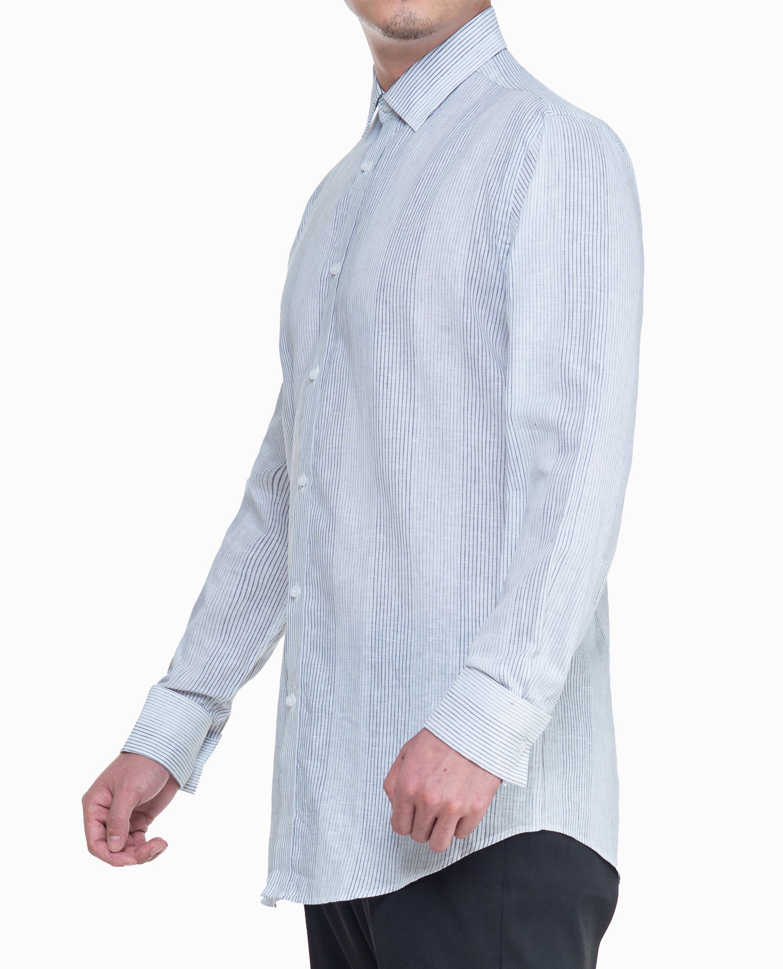 Linen Cotton Grey Mens Dress Shirt