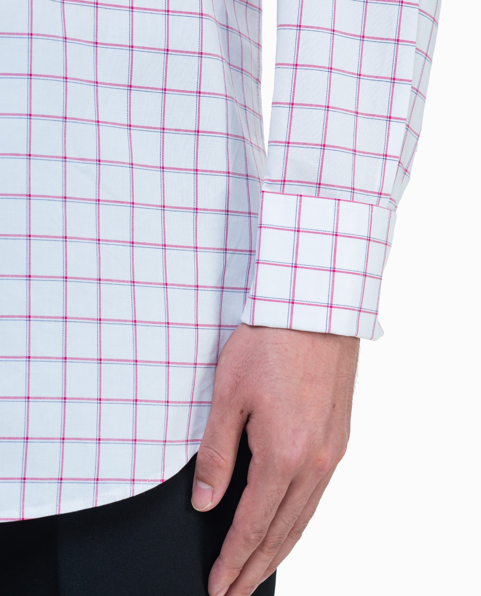 Magenta Blue Windowpane Mens Shirt