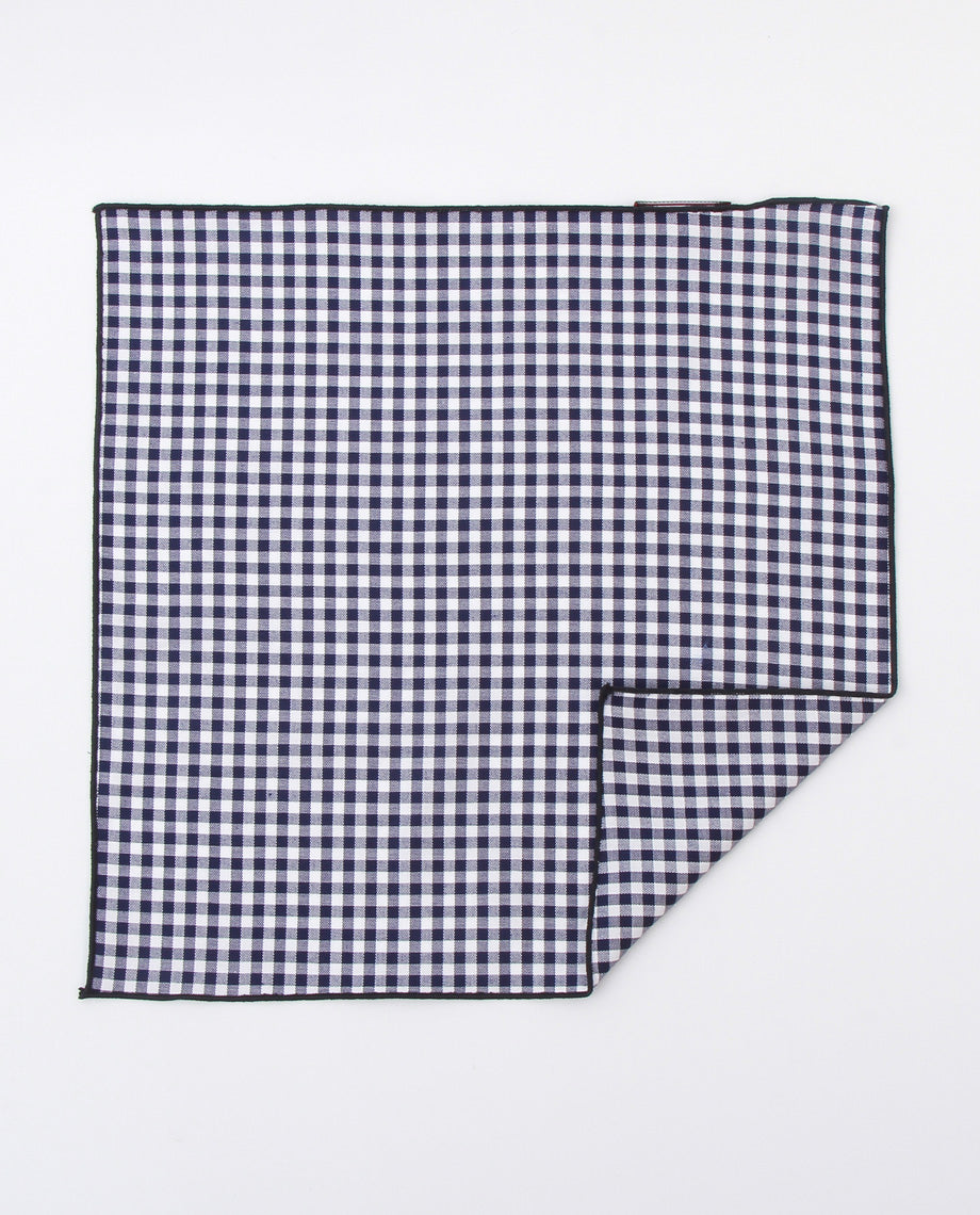 Navy Plaid Handkerchief