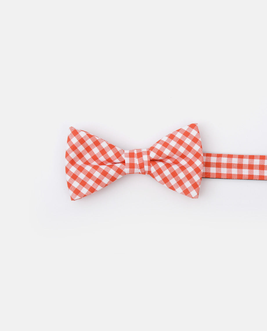 Orange Plaid Cotton Bowtie