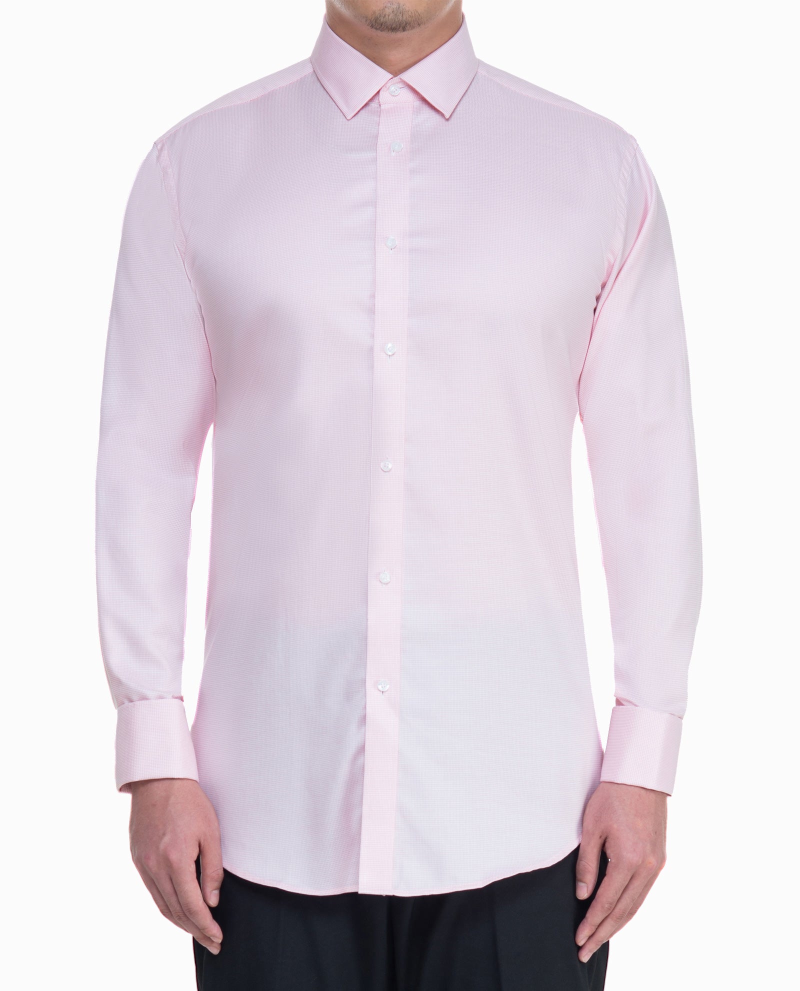 Pink Jacquard Mens Dress Shirt
