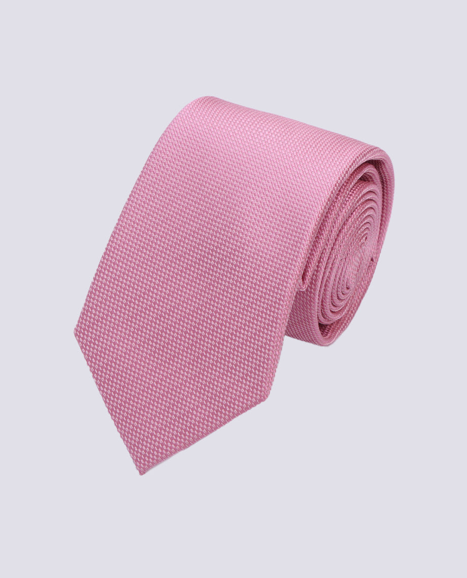 Pink Textured Silk Tie