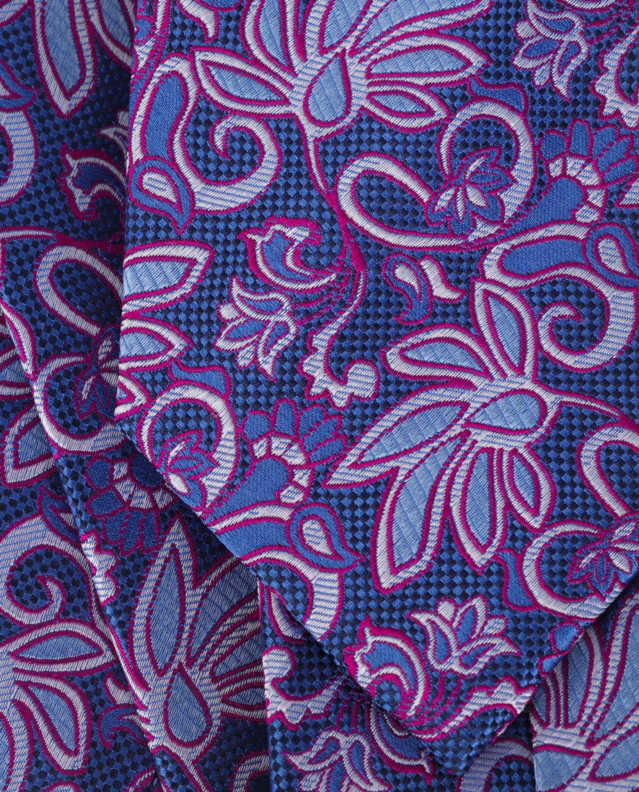 Textured Indigo Floral Tie