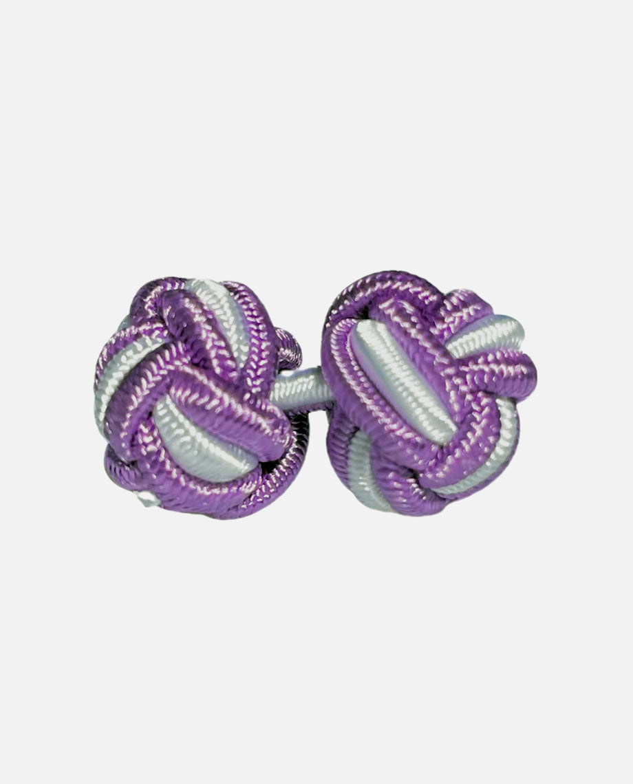 Purple and White Silk Knots