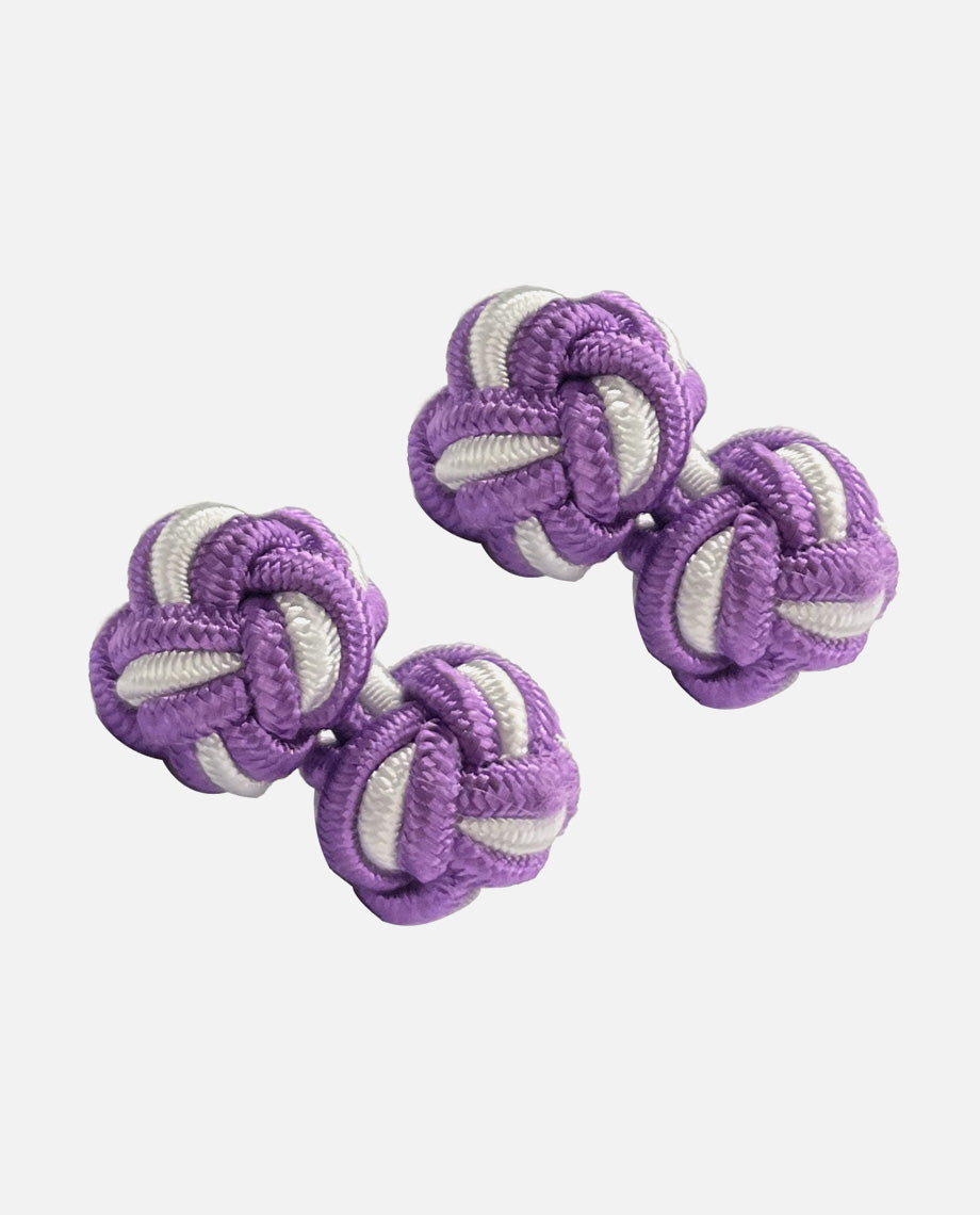 Purple and White Silk Knots
