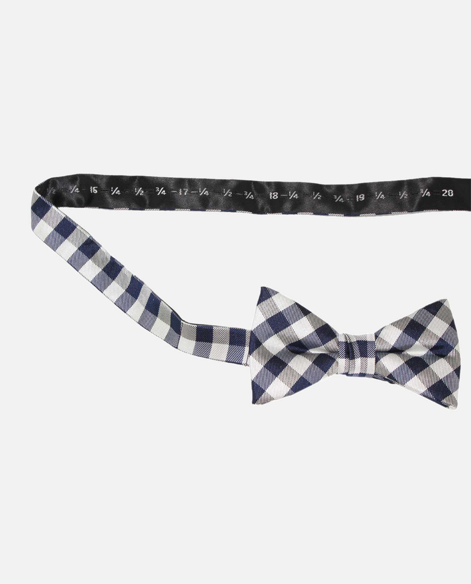 Navy and Ivory Check Bow Tie