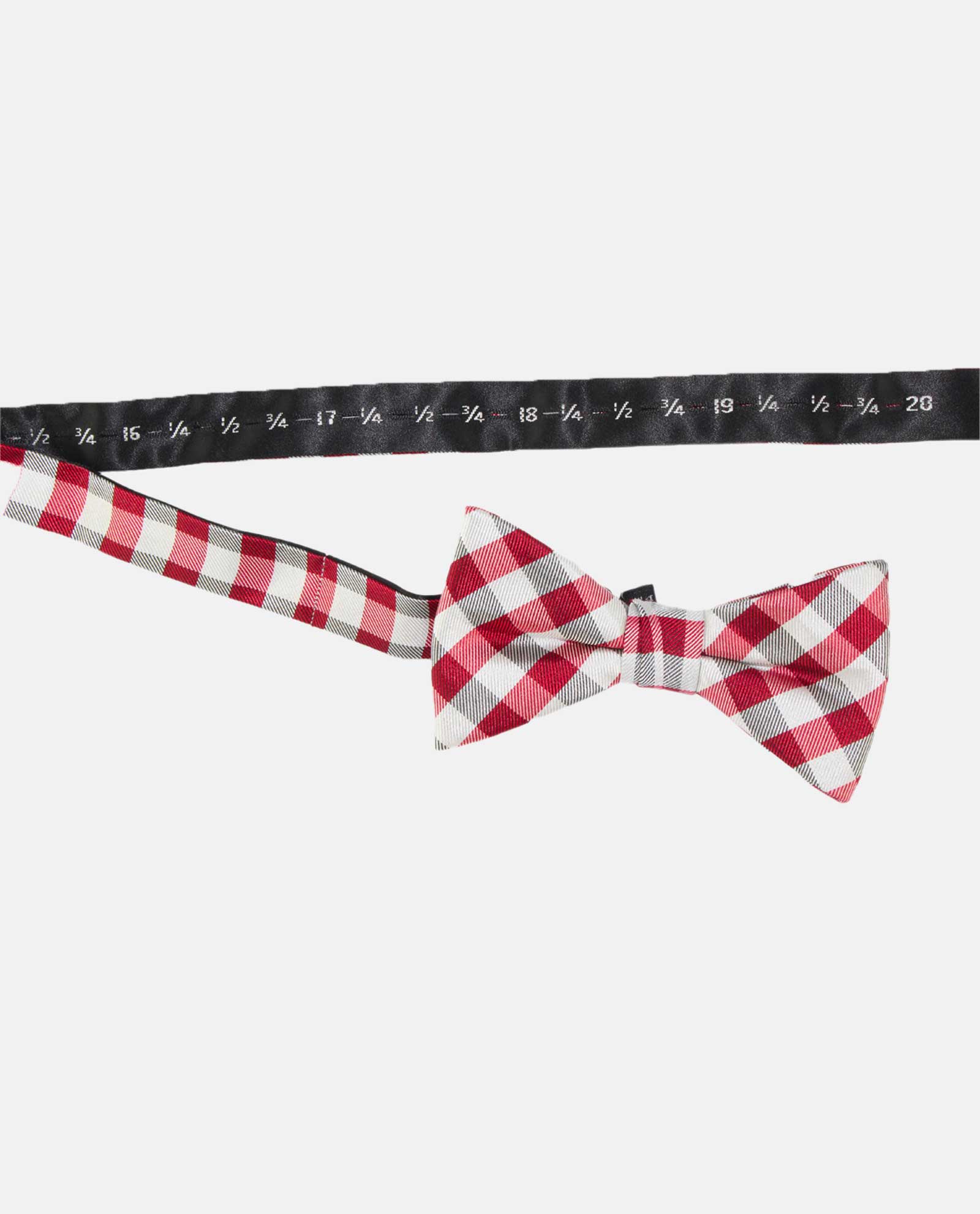 Red and Grey Gingham Check Bow