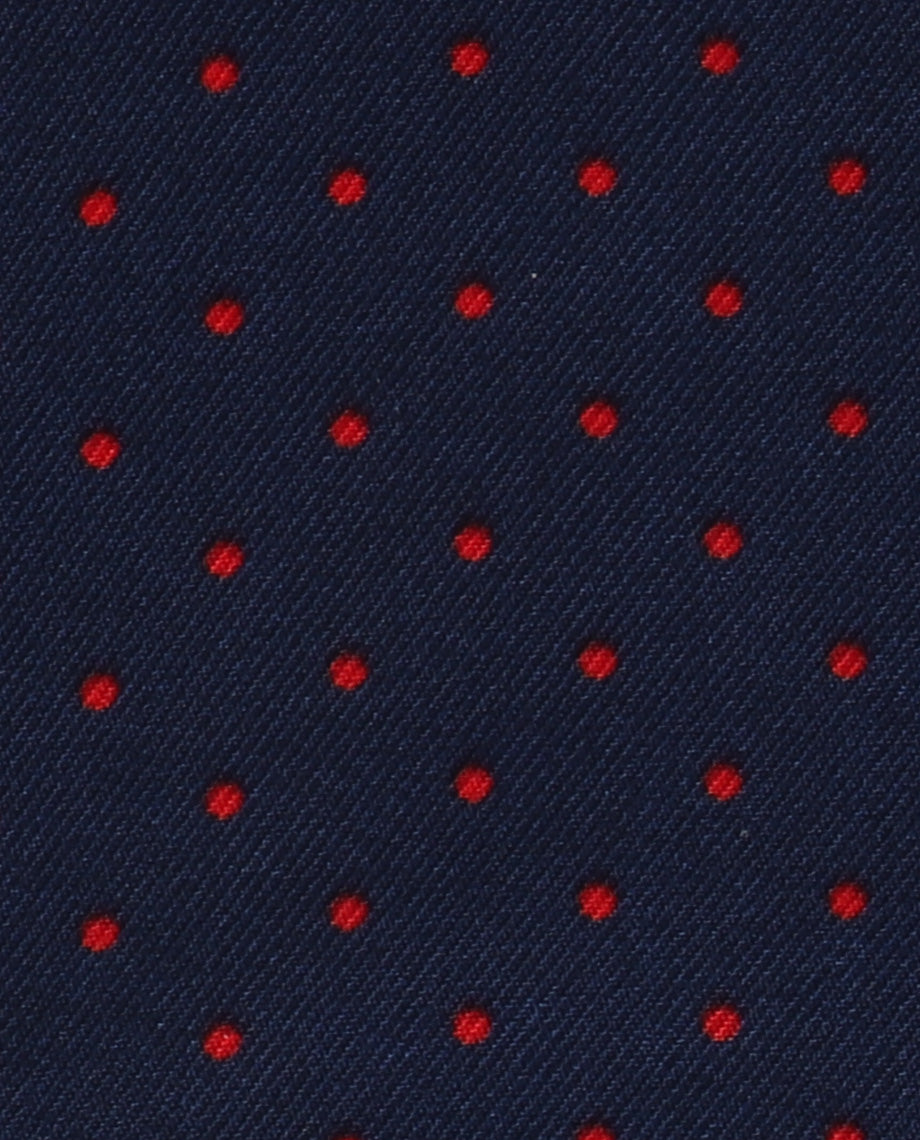 Red Polkadots on Blue Handkerchief