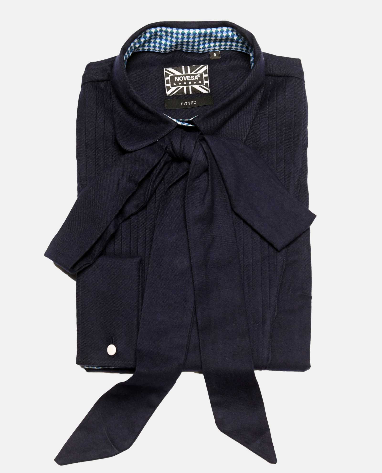 Deep Blue Pleated Fleece Shirt