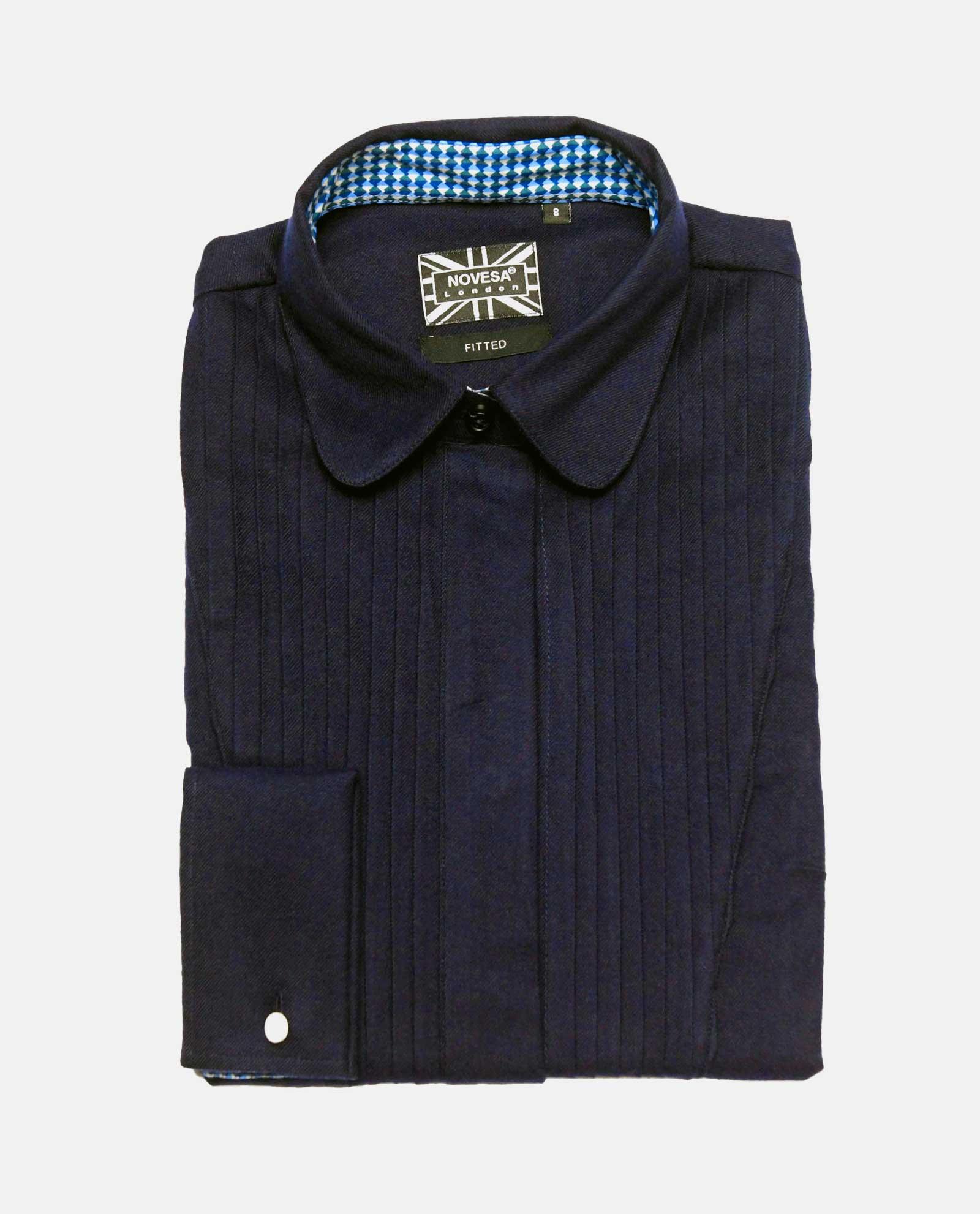 Deep Blue Pleated Fleece Shirt