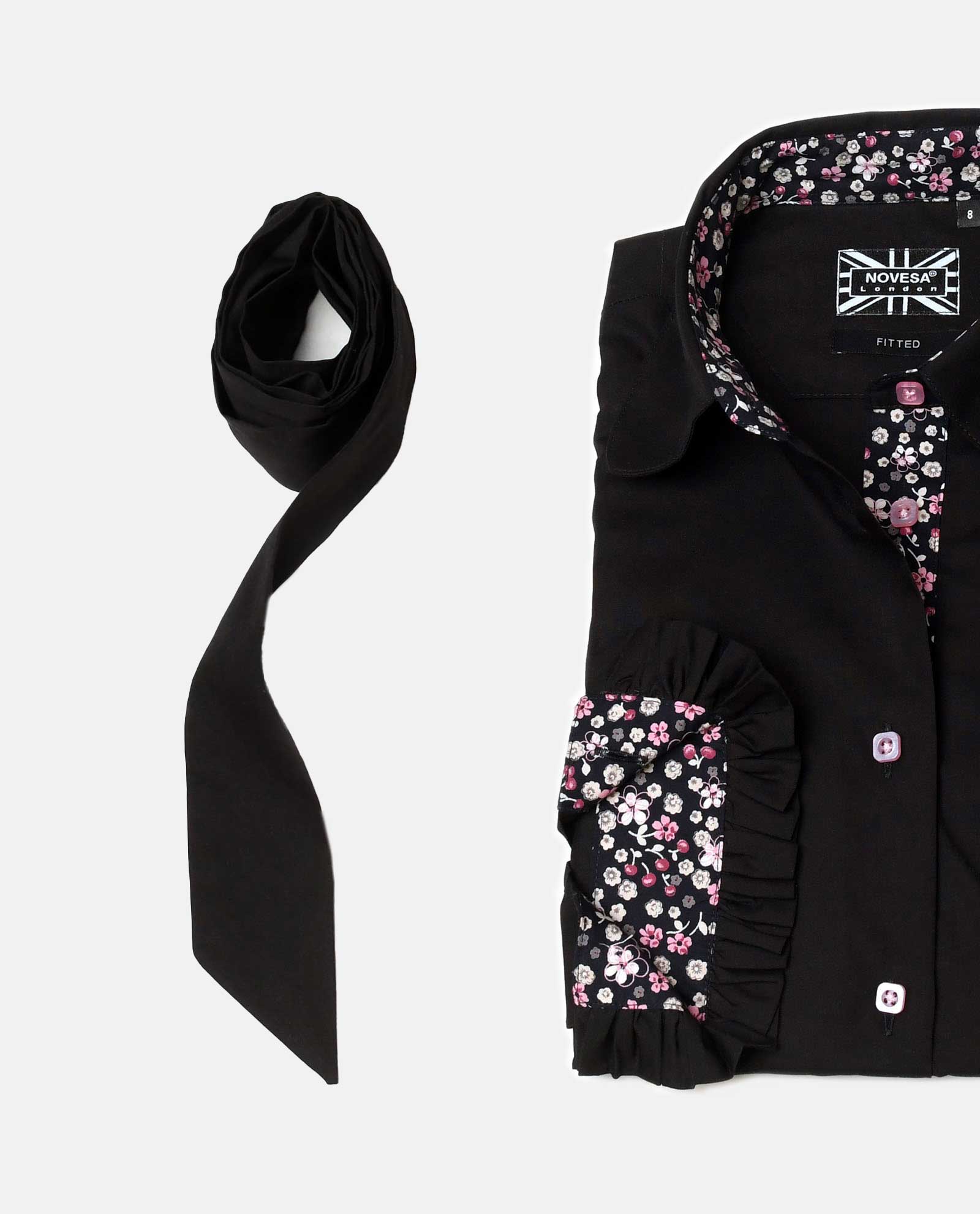 Black and Floral Dress Shirt