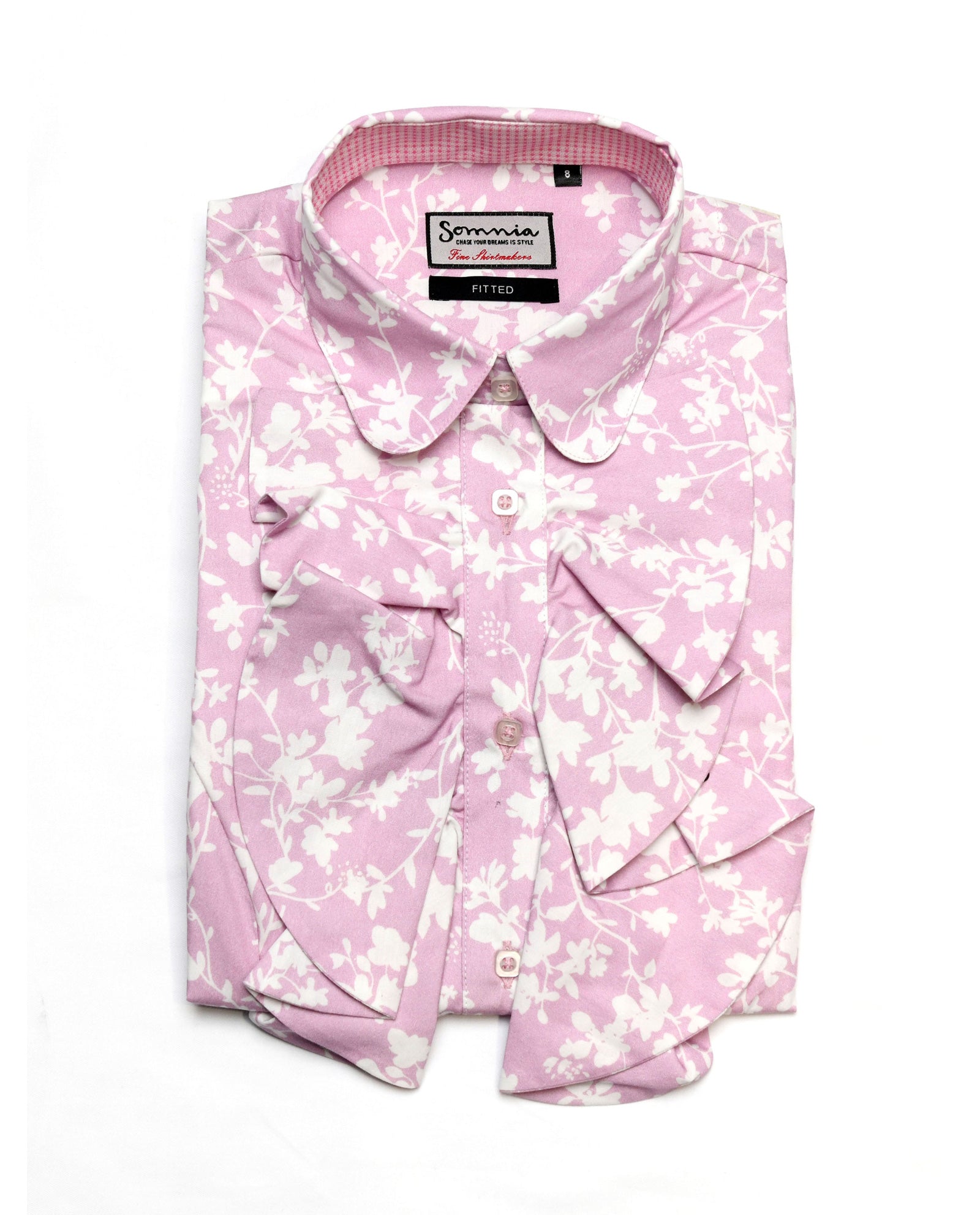 White Floral on Pink