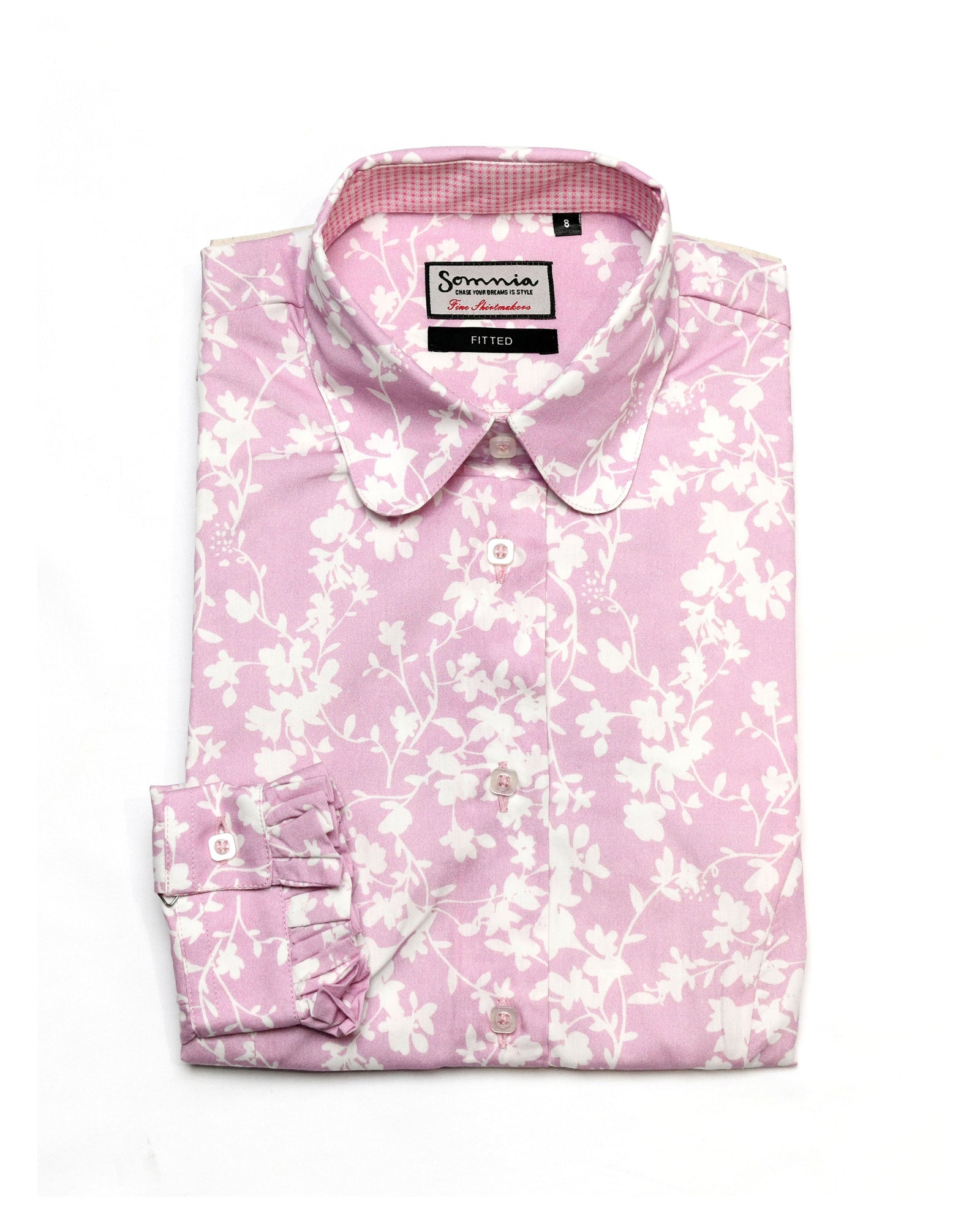 White Floral on Pink