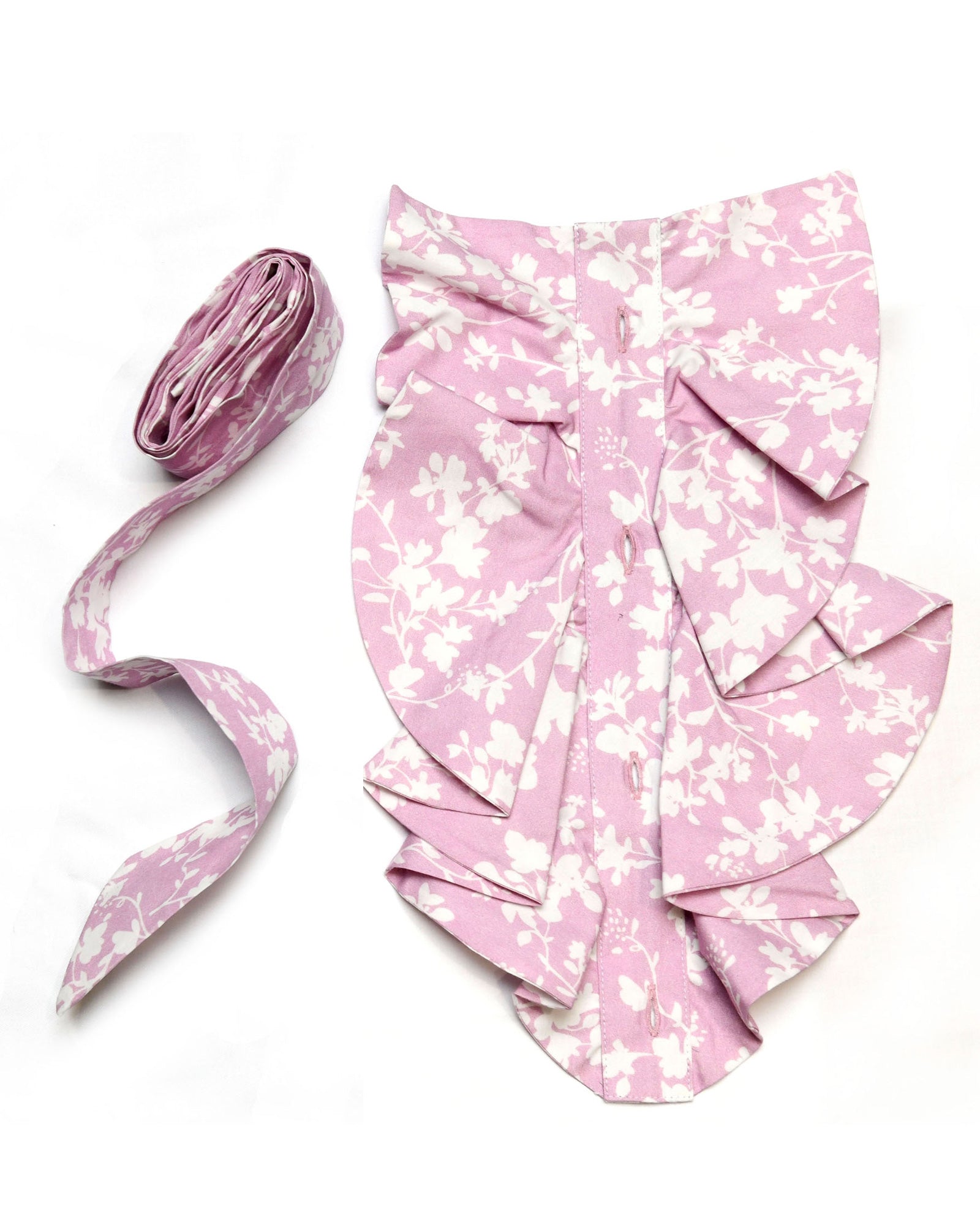 White Floral on Pink