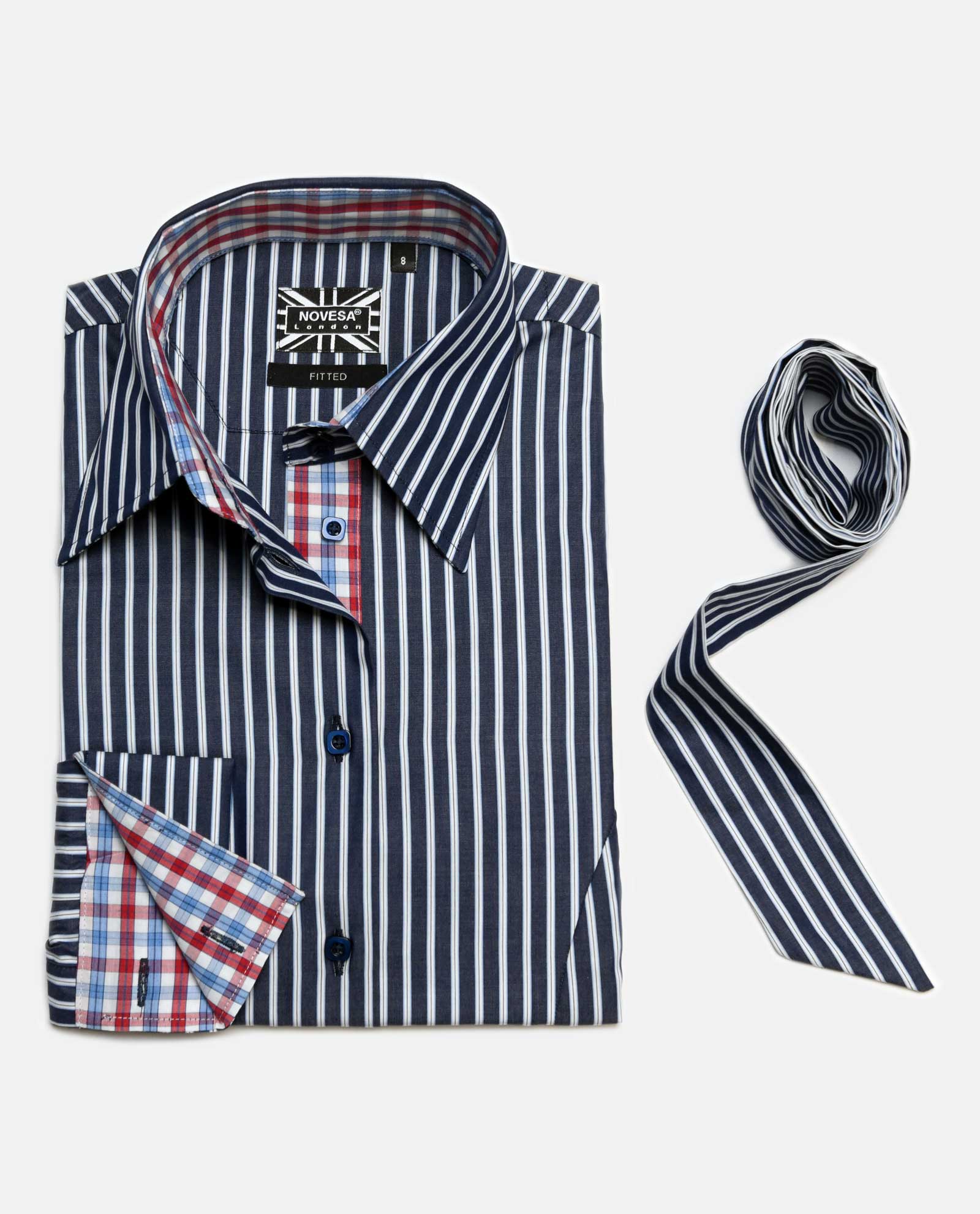 White Stripe Navy Shirt