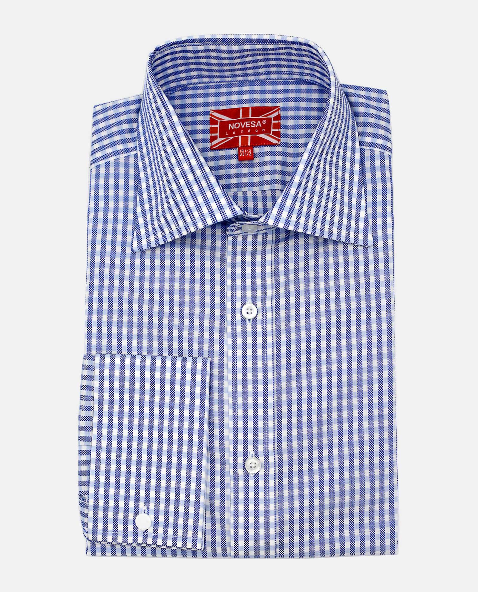 Blue Houndstooth Stripe Shirt