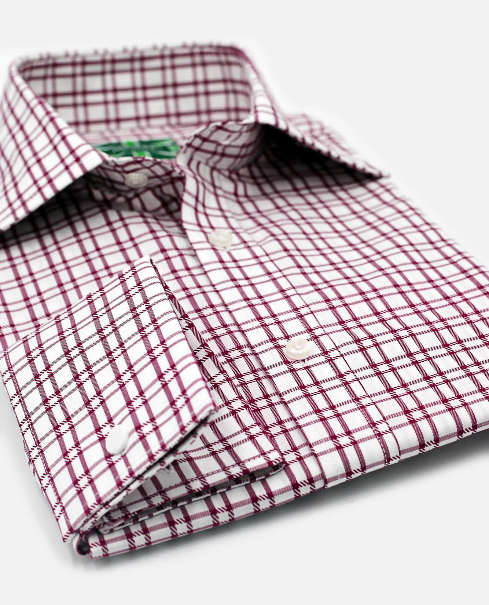 Burgundy Windowpane Shirt