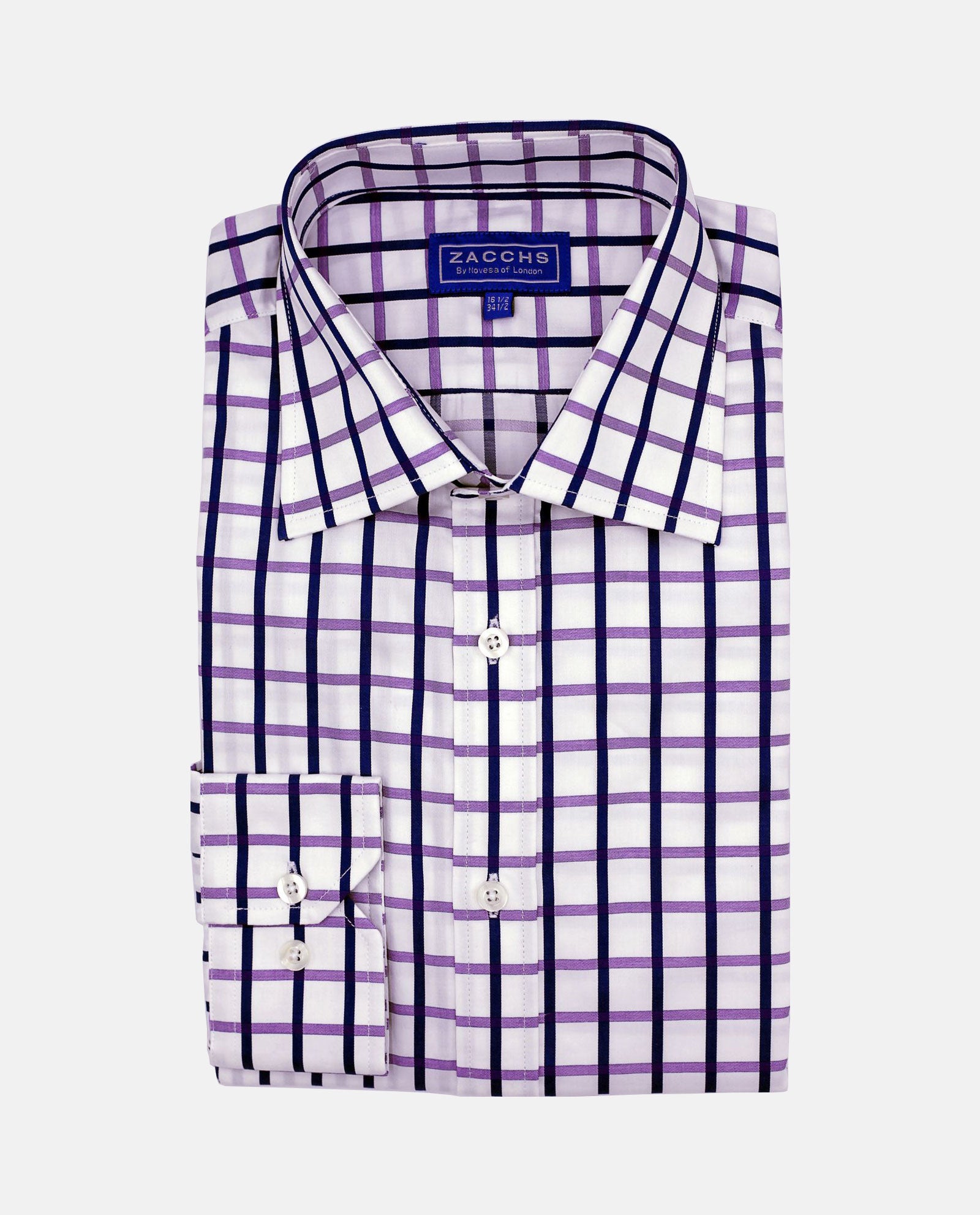 Navy and Lavender Gingham Shirt