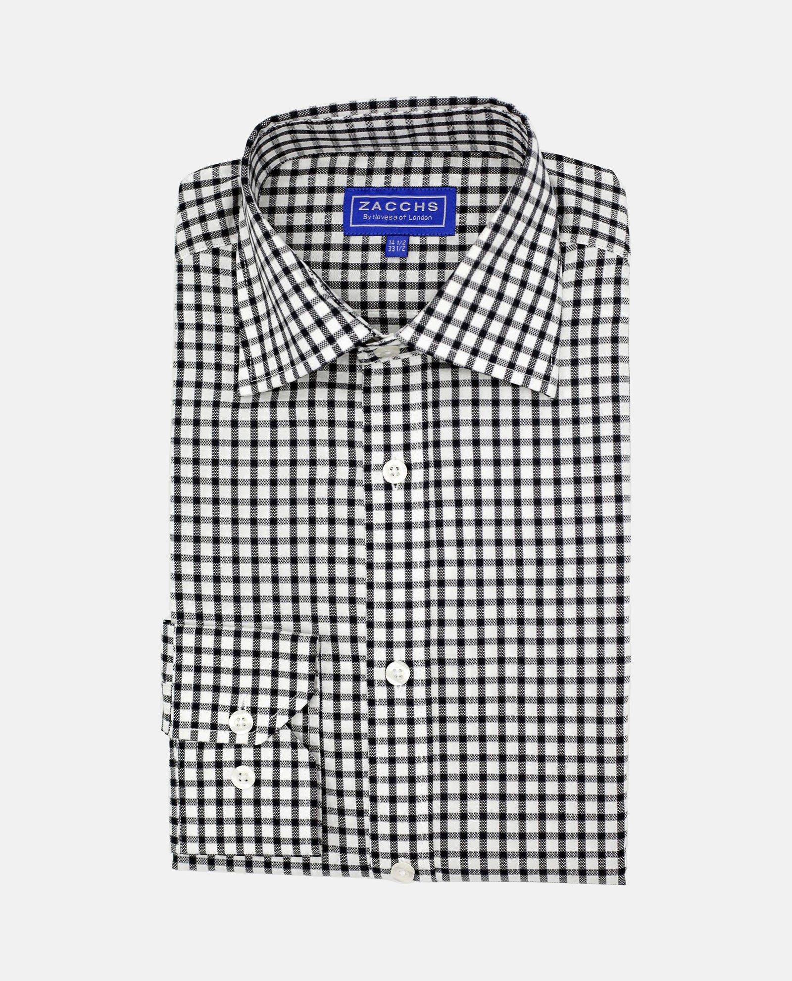 Black and Grey Microcheck Gingham Shirt