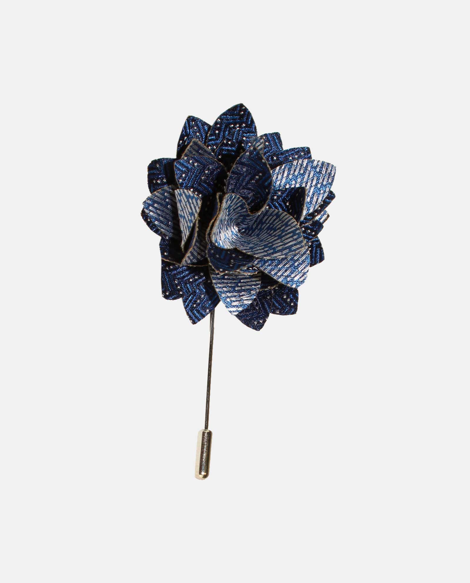White Pattern on Blue Lapel Pin