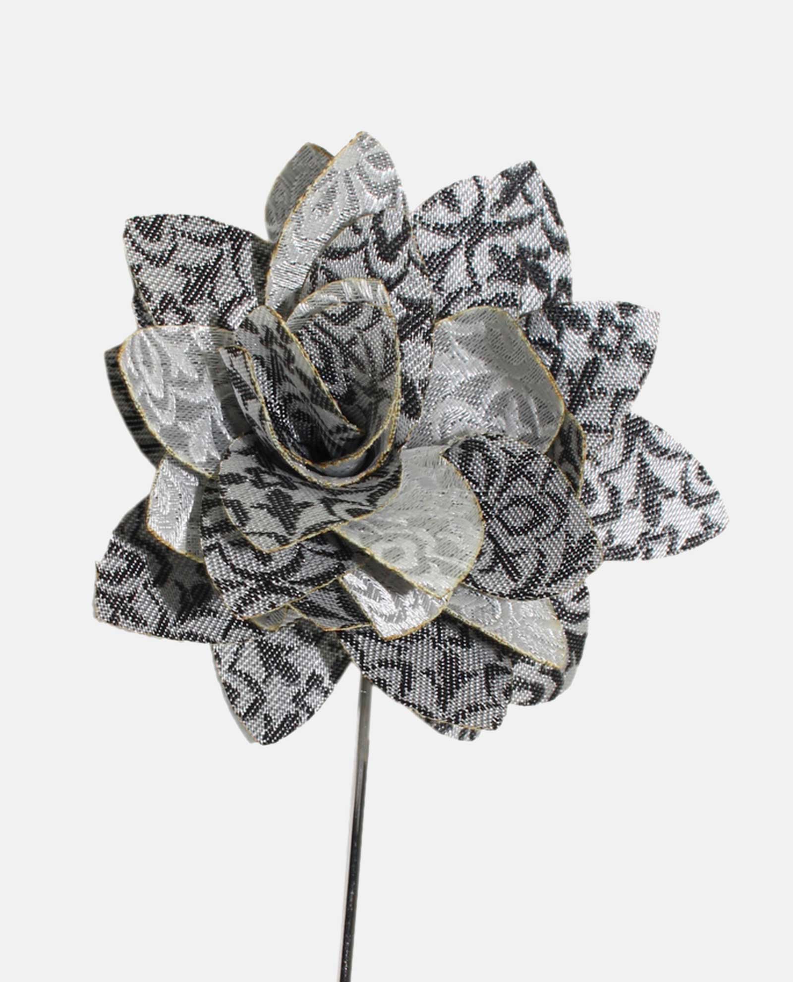 Black Paisley on White Lapel Pin