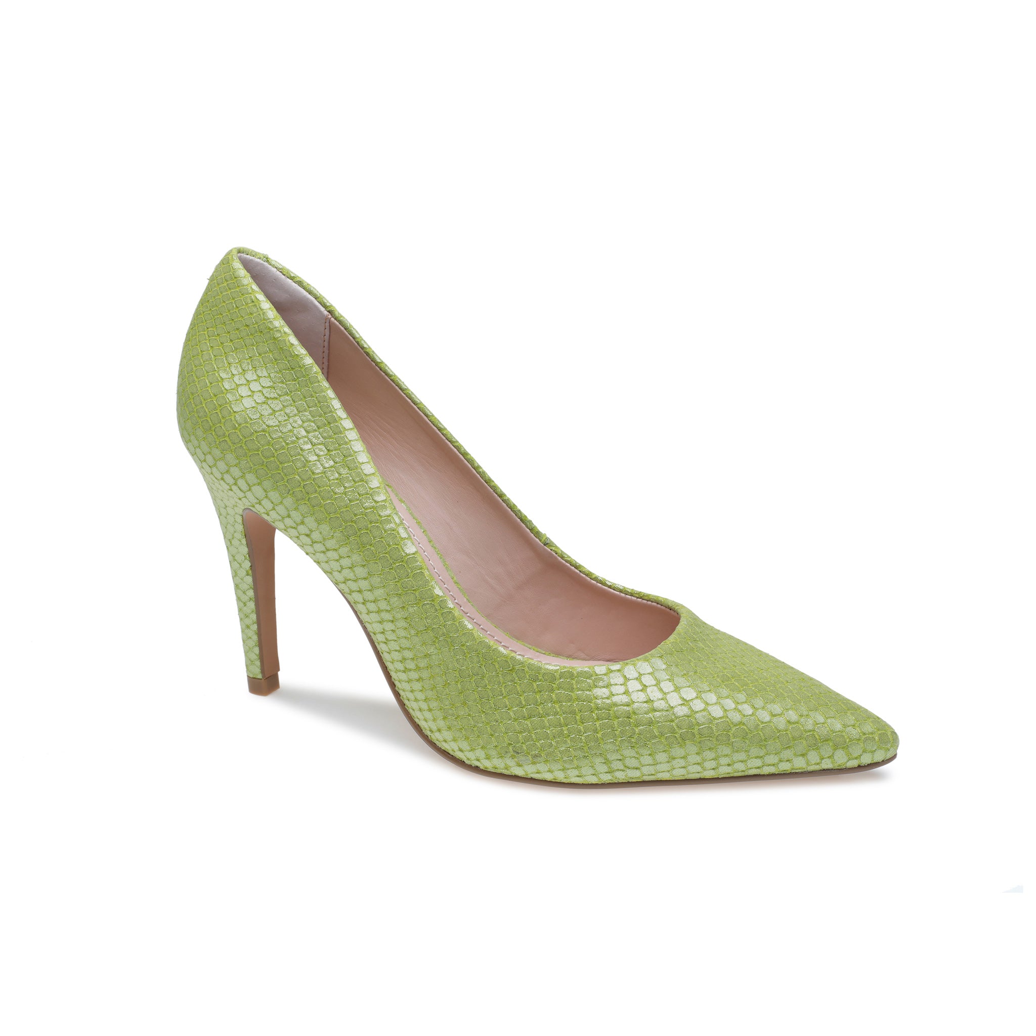 Green Snakeskin Pumps