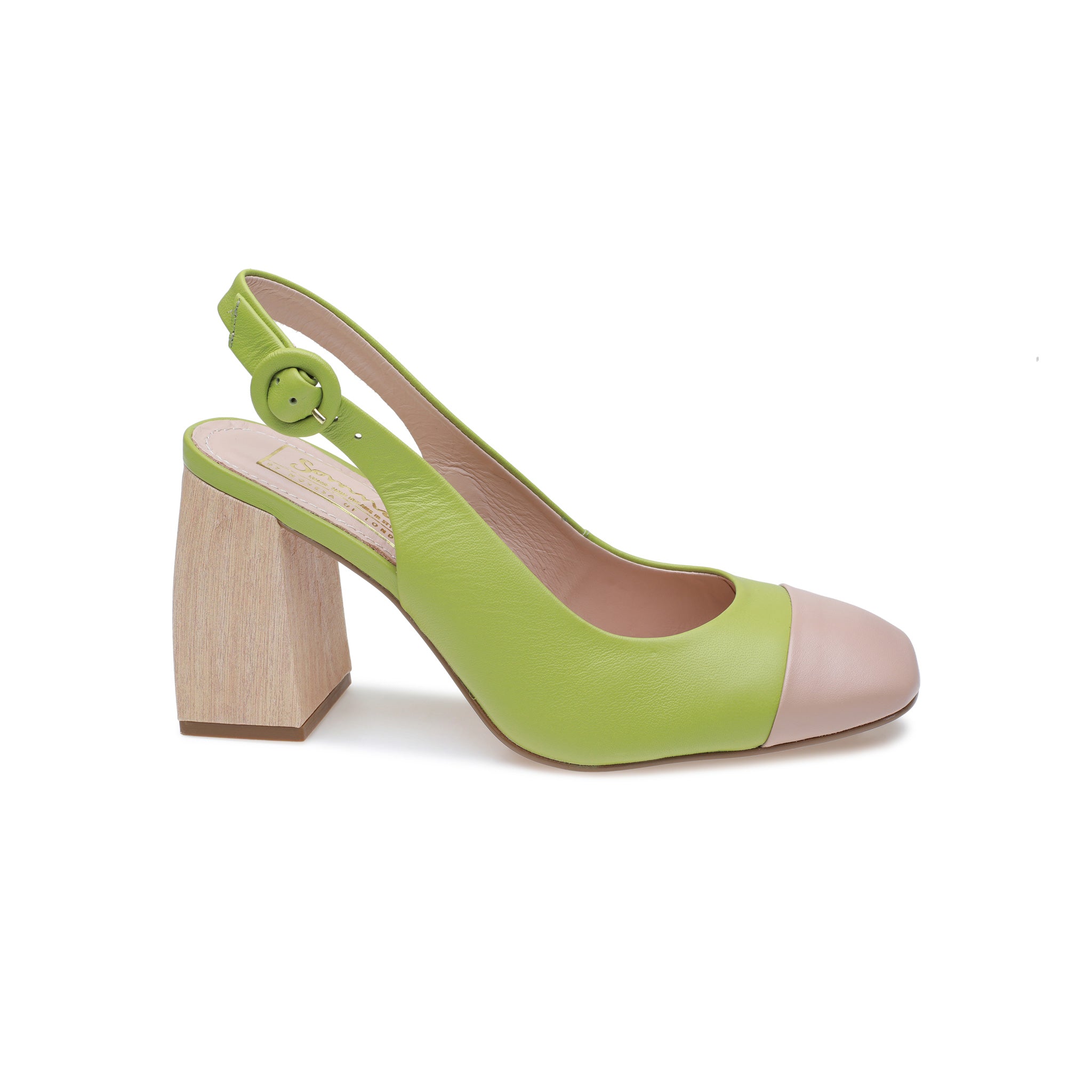 Verde and Taupe Sling Back