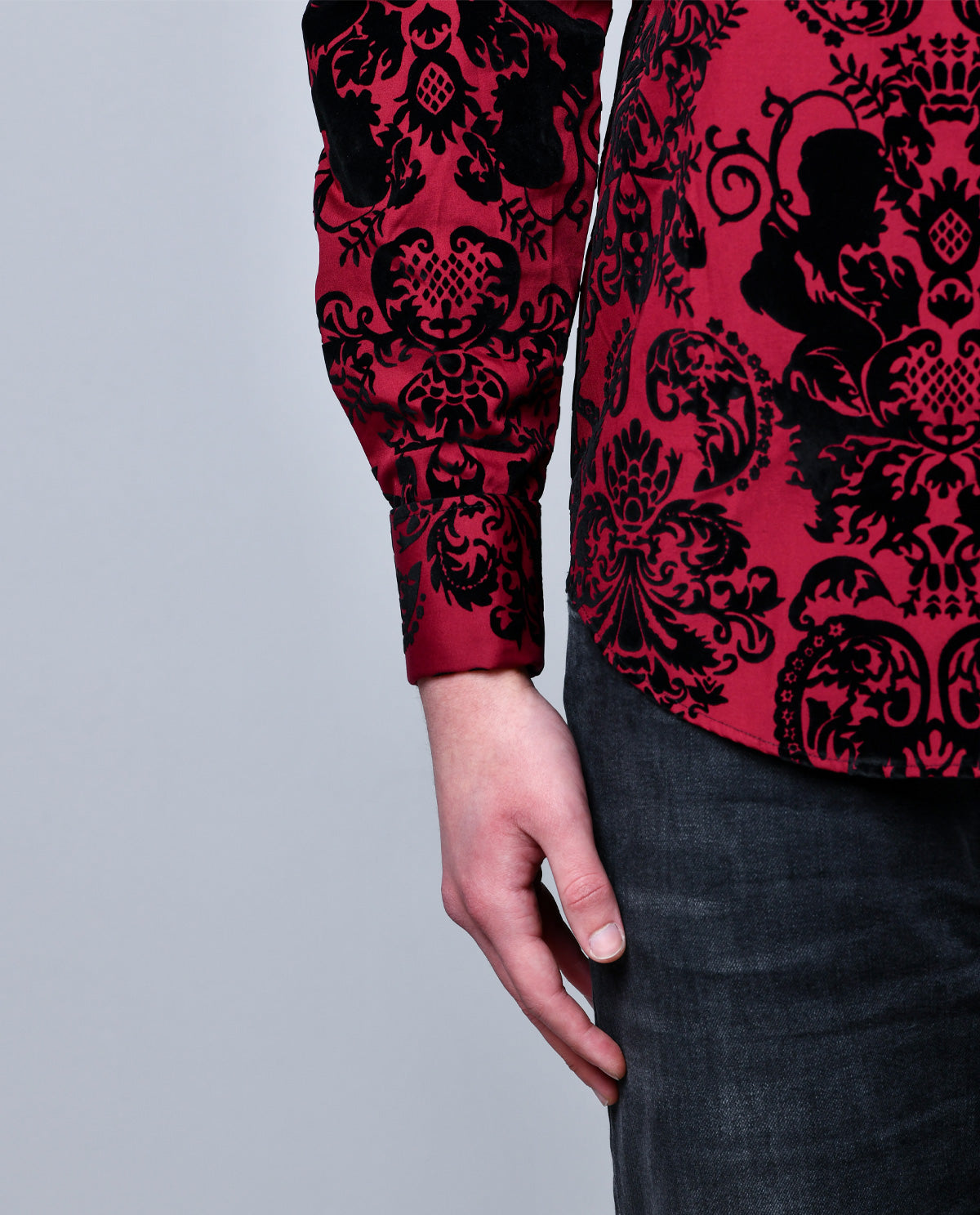 Damask on Red