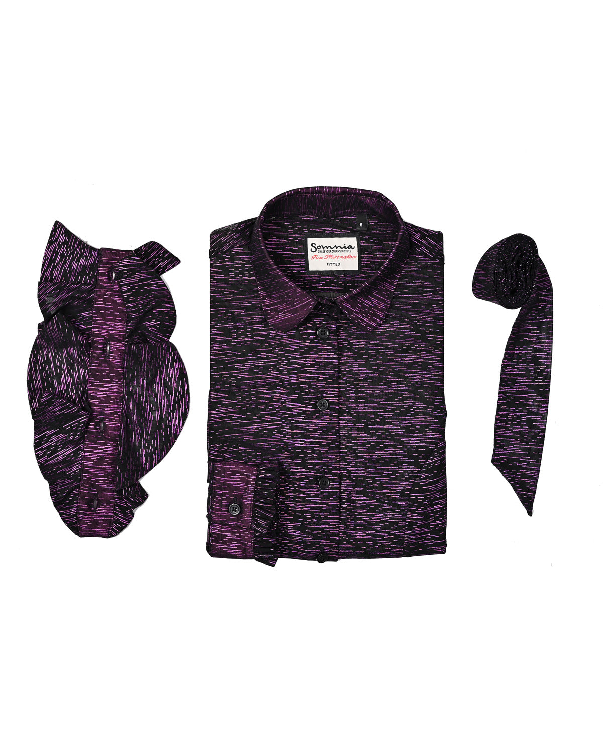 Sheer Black with Purple Slivers