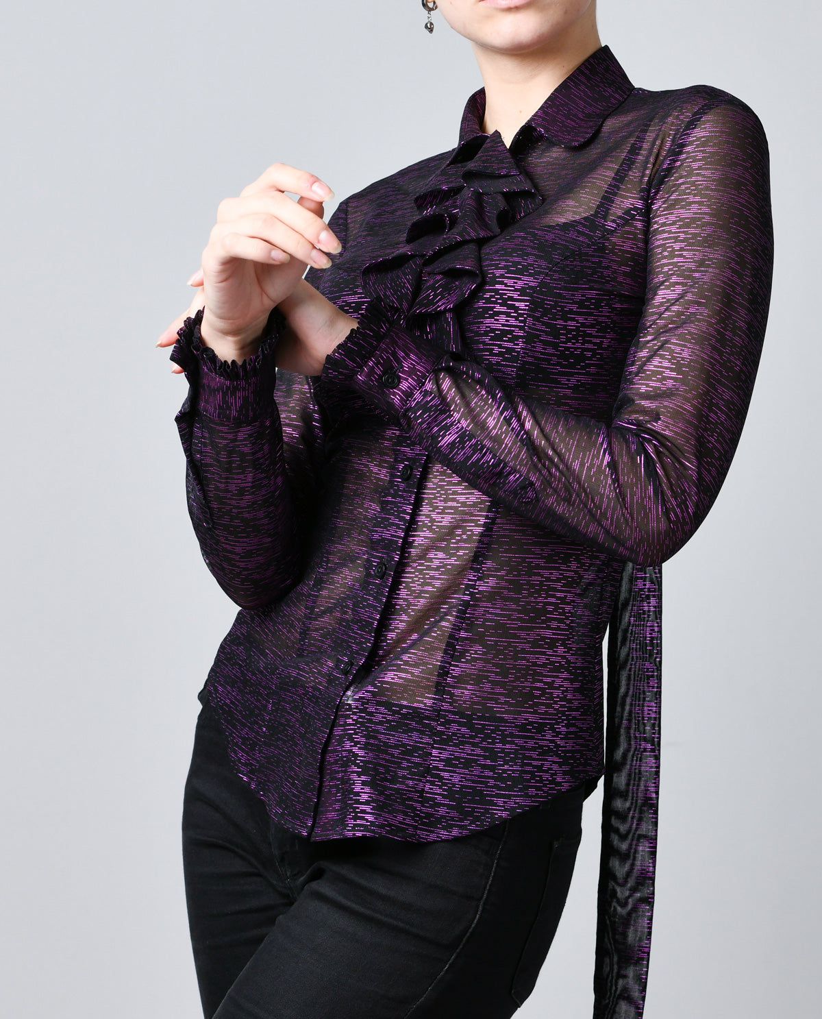 Sheer Black with Purple Slivers