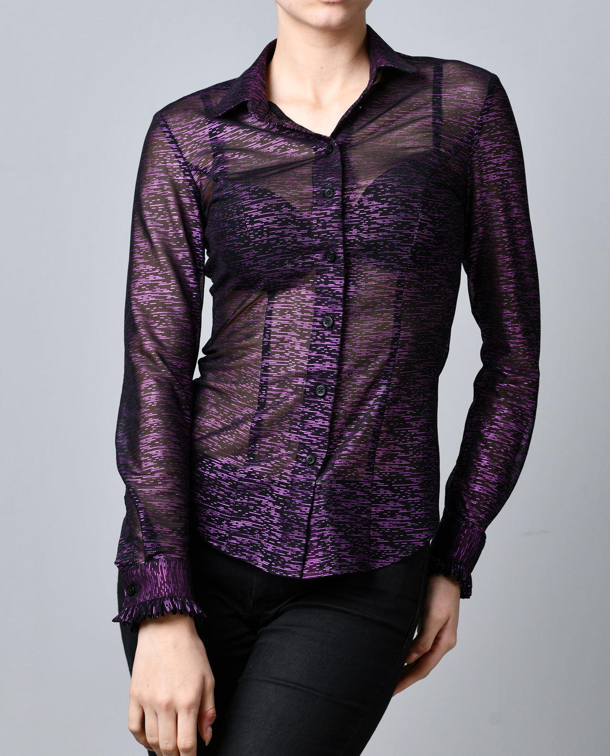 Sheer Black with Purple Slivers