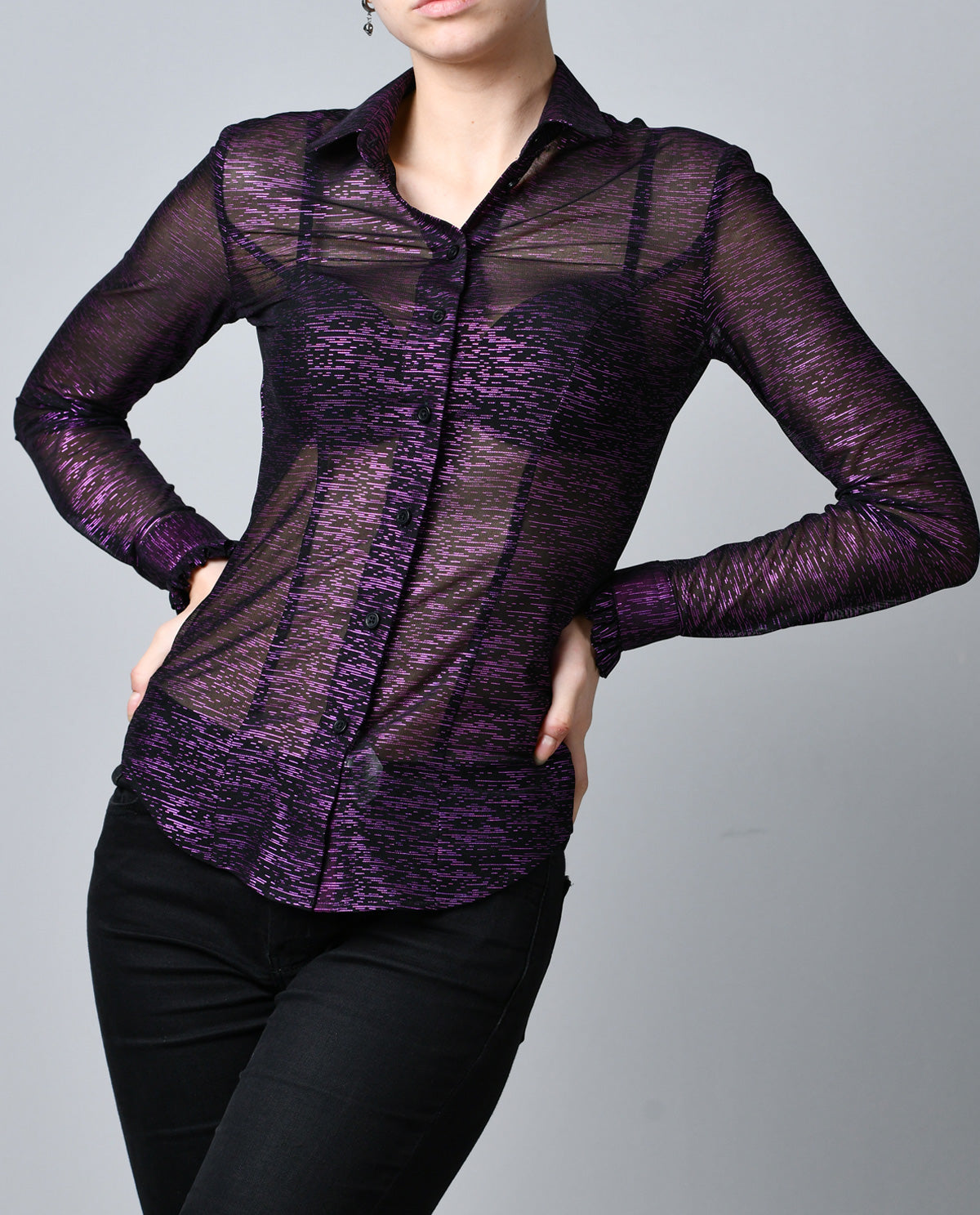 Sheer Black with Purple Slivers