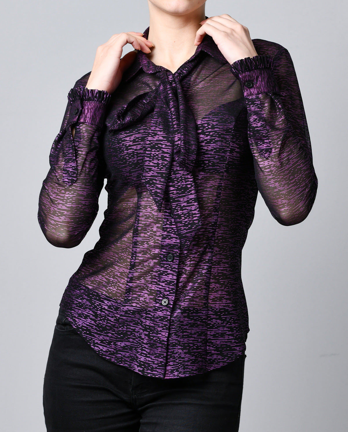 Sheer Black with Purple Slivers