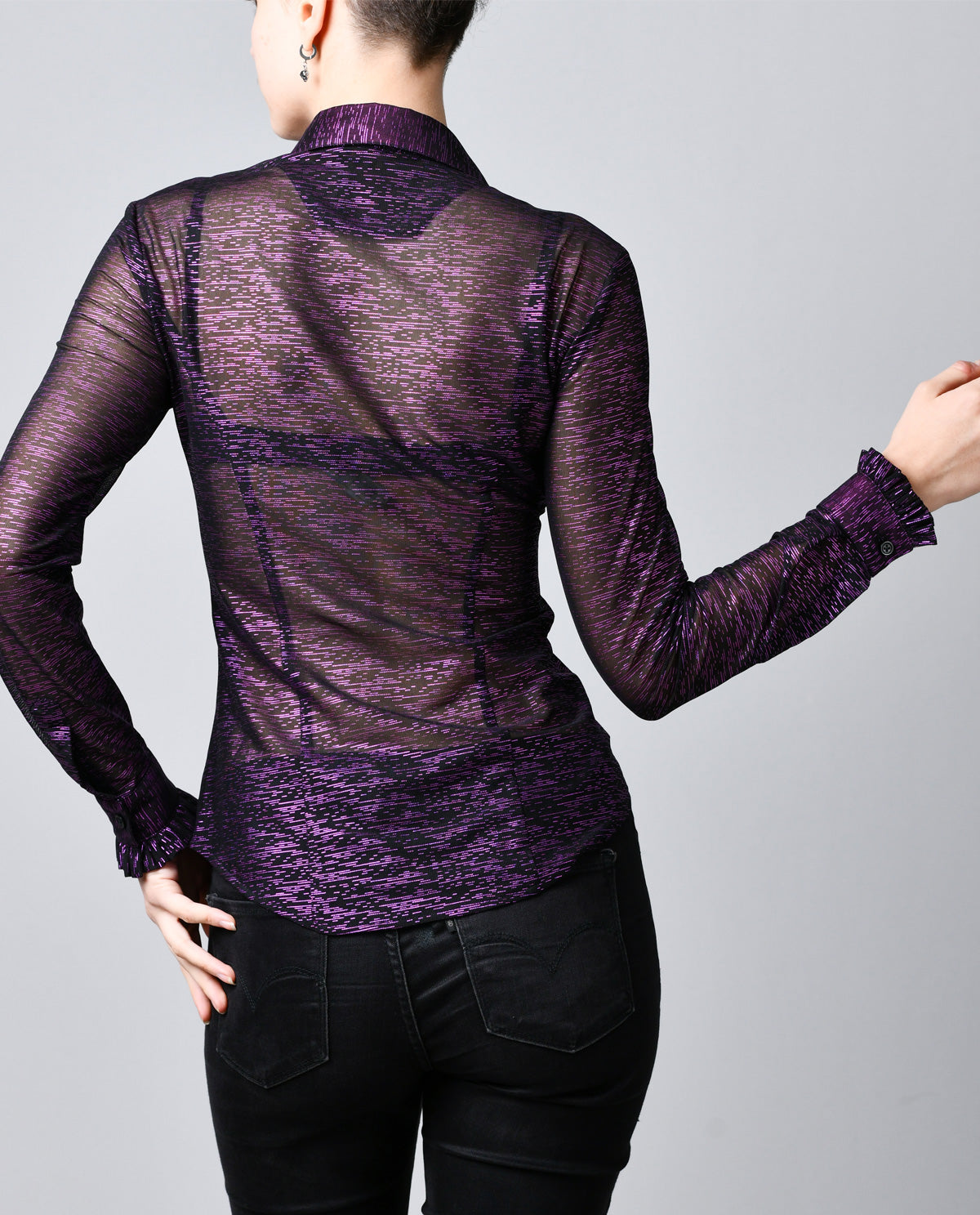 Sheer Black with Purple Slivers