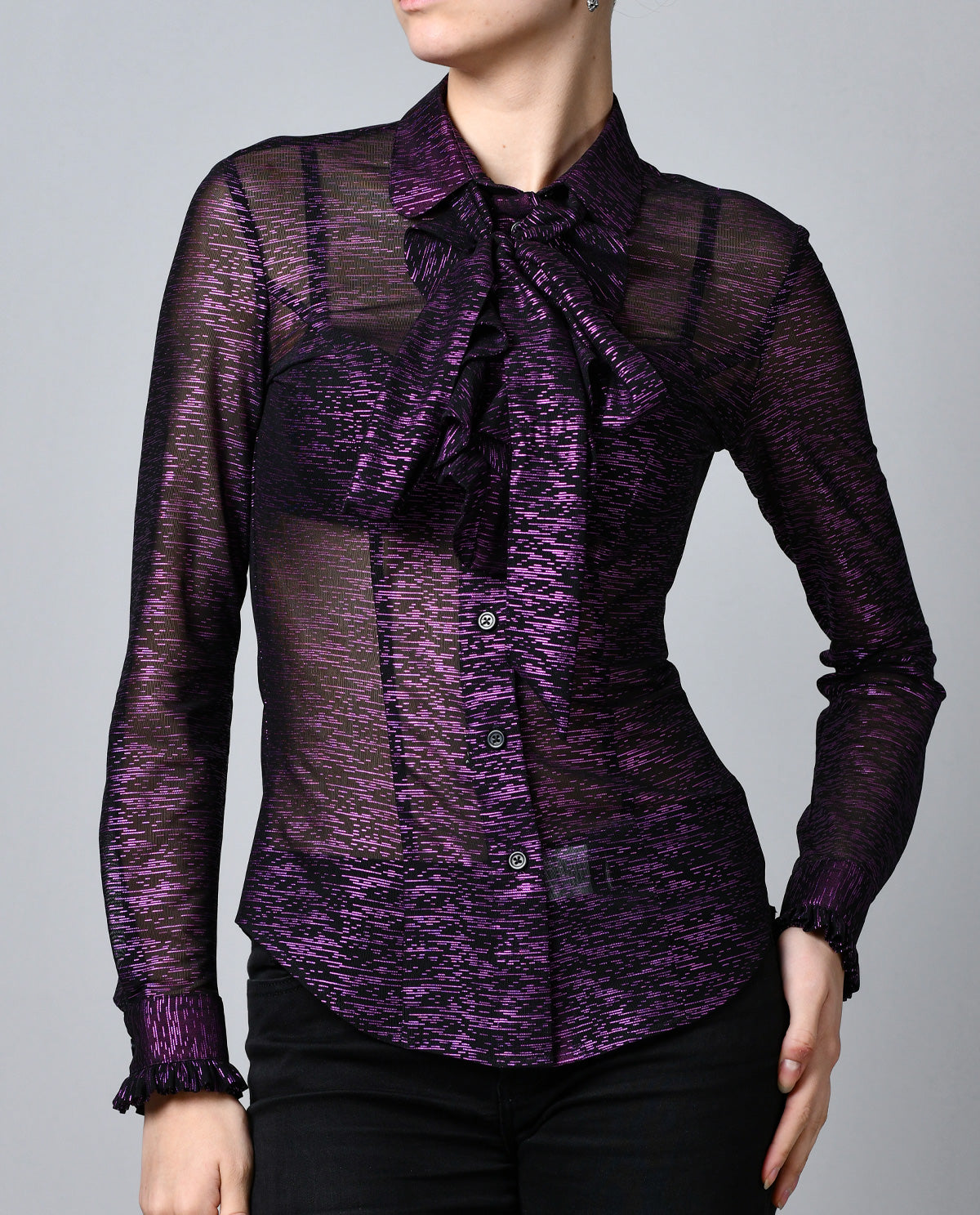 Sheer Black with Purple Slivers