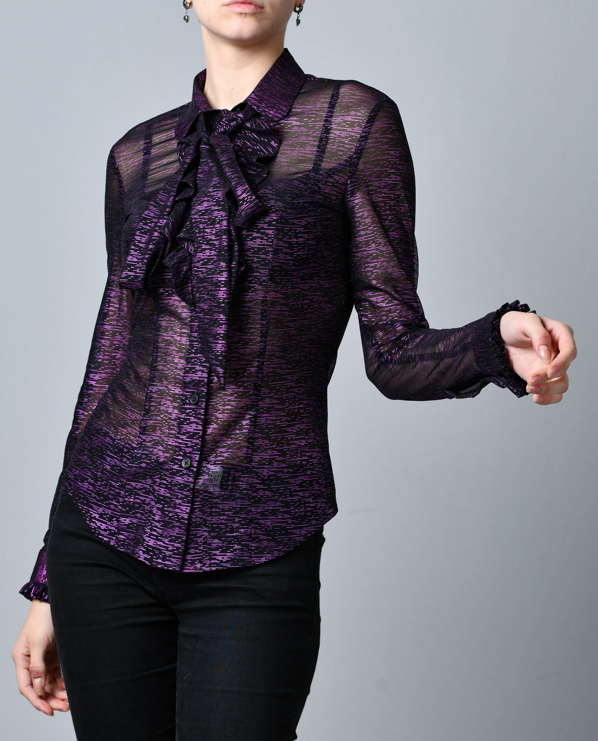 Sheer Black with Purple Slivers