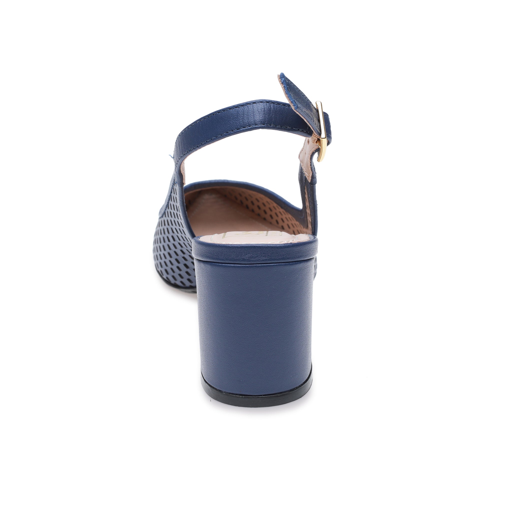 Denim Blue Perforated Sling Back