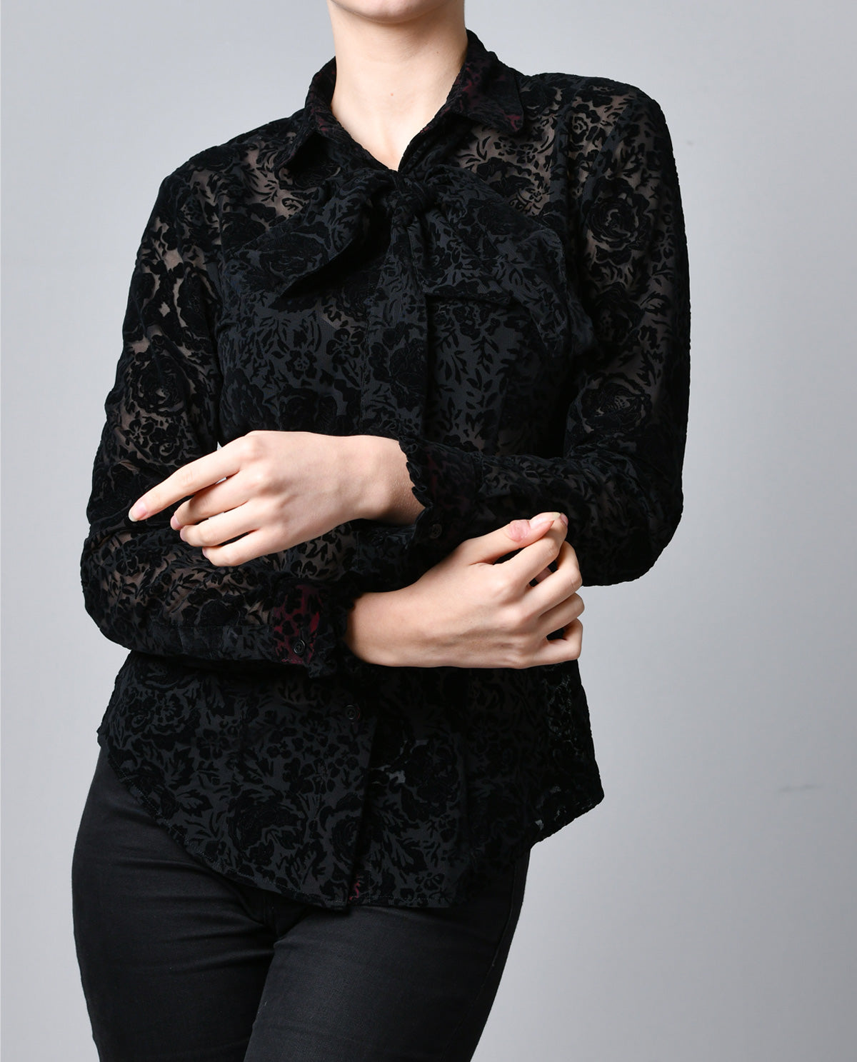 Velvet Flocked Blouse