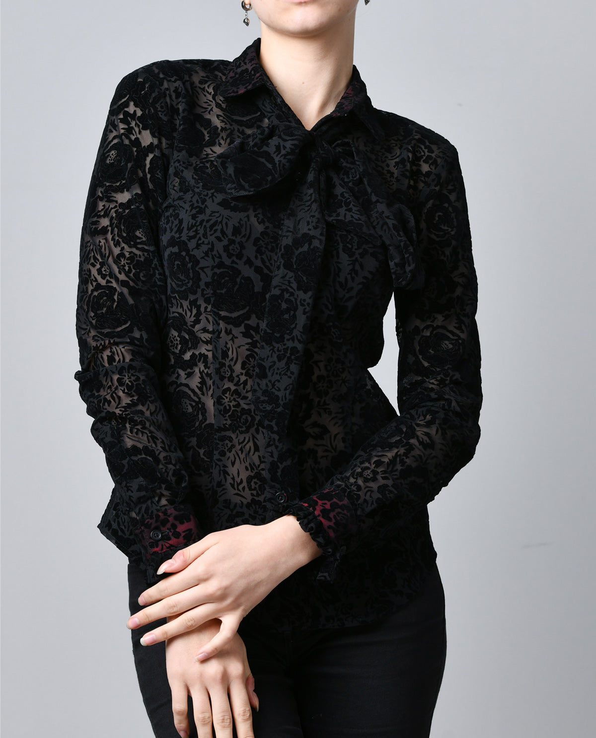 Velvet Flocked Blouse
