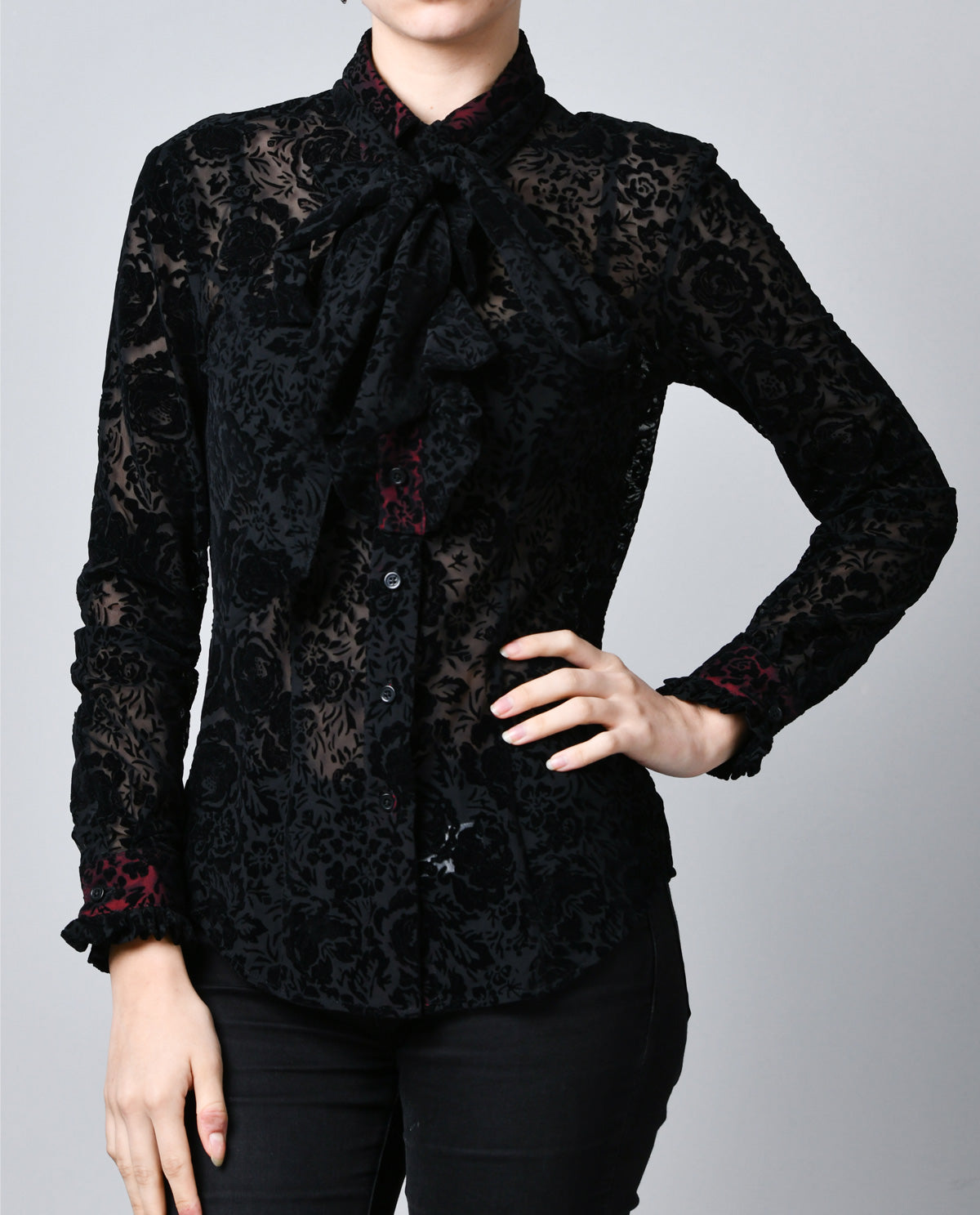 Velvet Flocked Blouse
