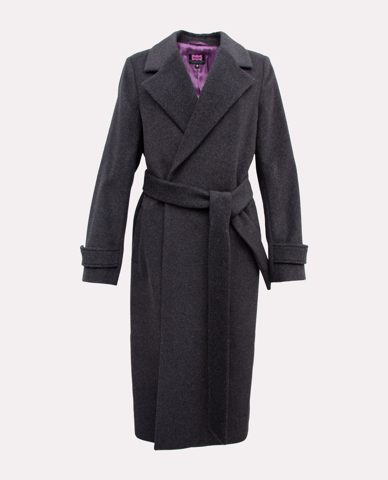 Women's Dark Heather Wool Wrap Overcoat