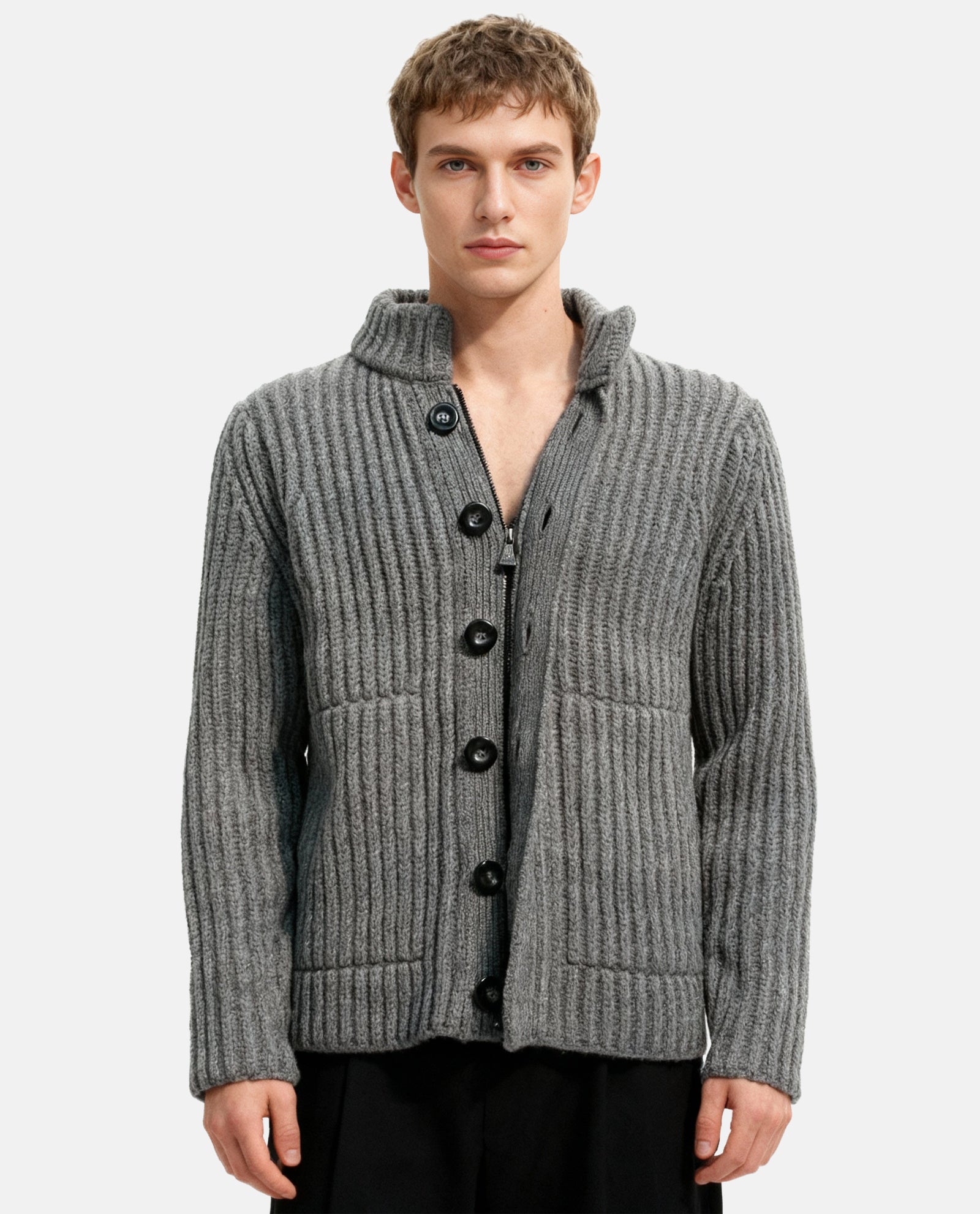 Heavy Lambswool Chunky Knit Cardigan