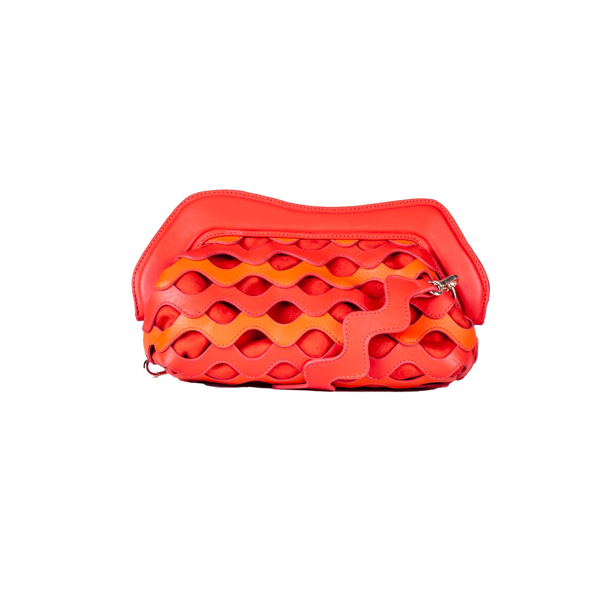 Waves Clutch in Coral and Sunset
