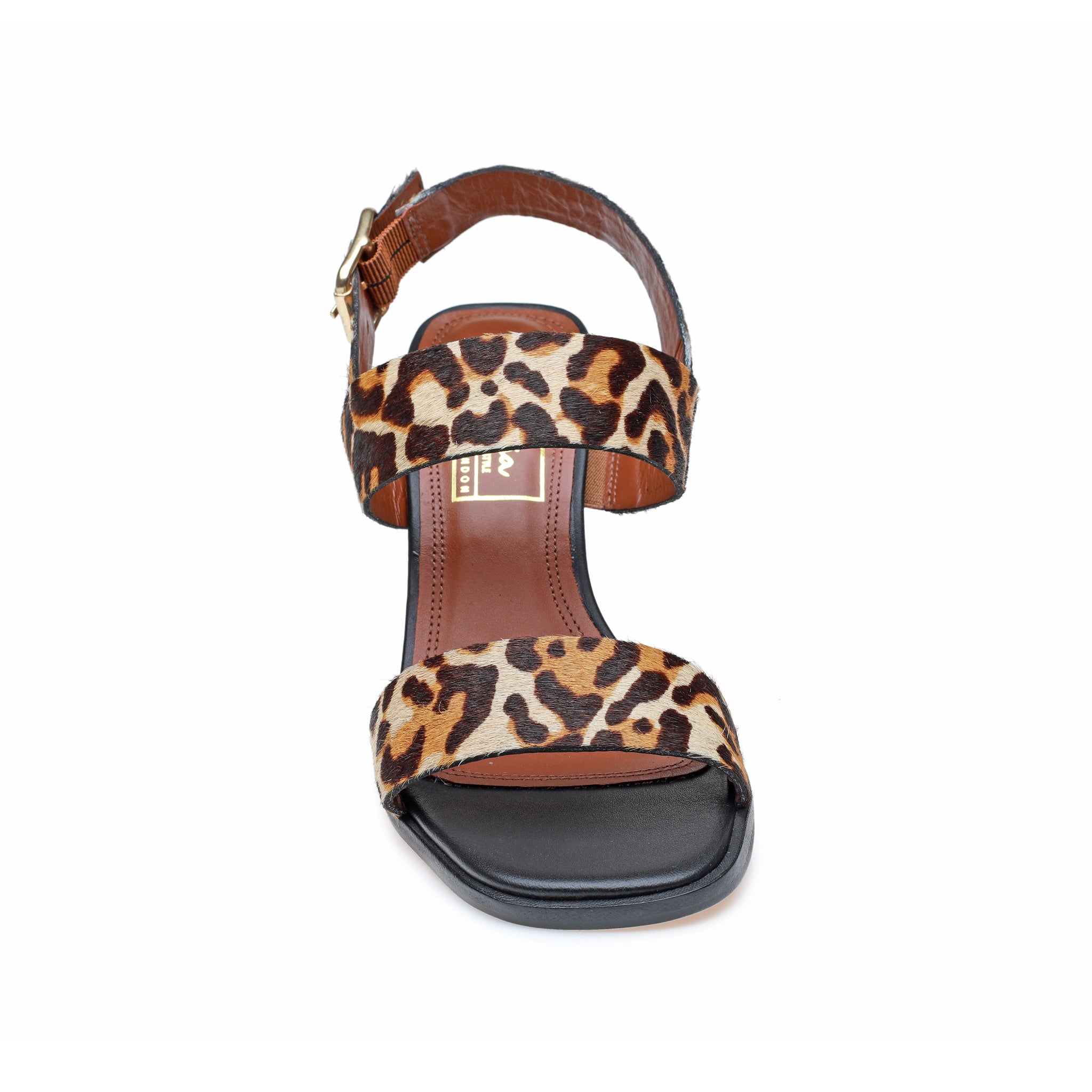 Animal Print Thick Strap Block Heel