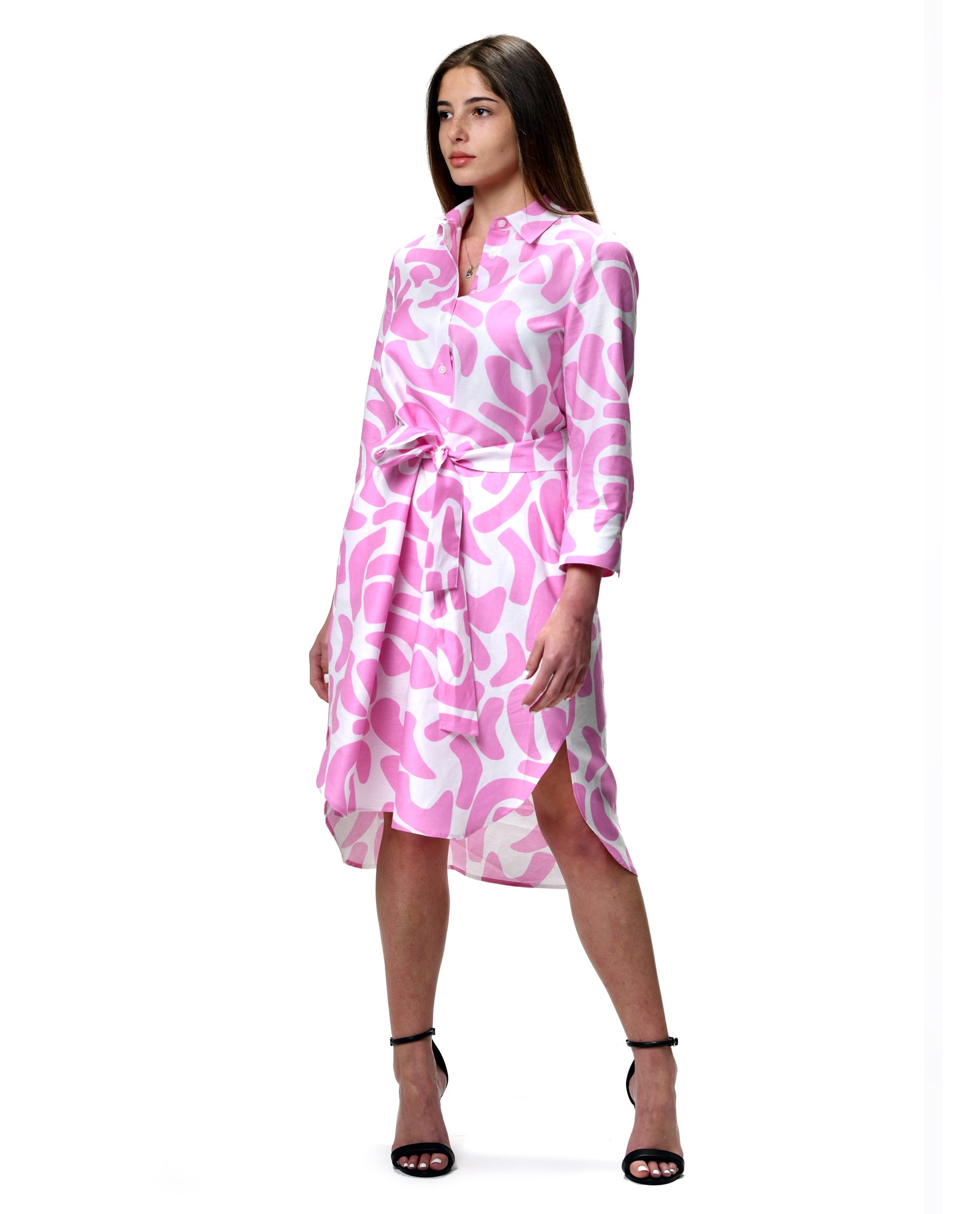 Emma Dress – Pink Abstract
